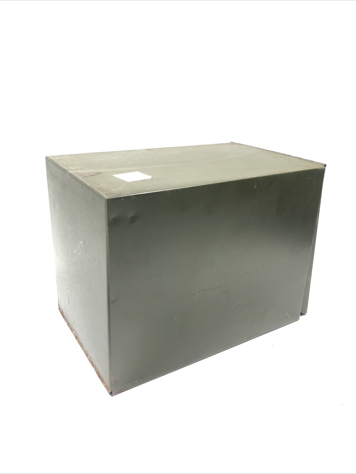 Vintage Phillips Metal File Pharmacy Prescription Box Industrial Rx Green