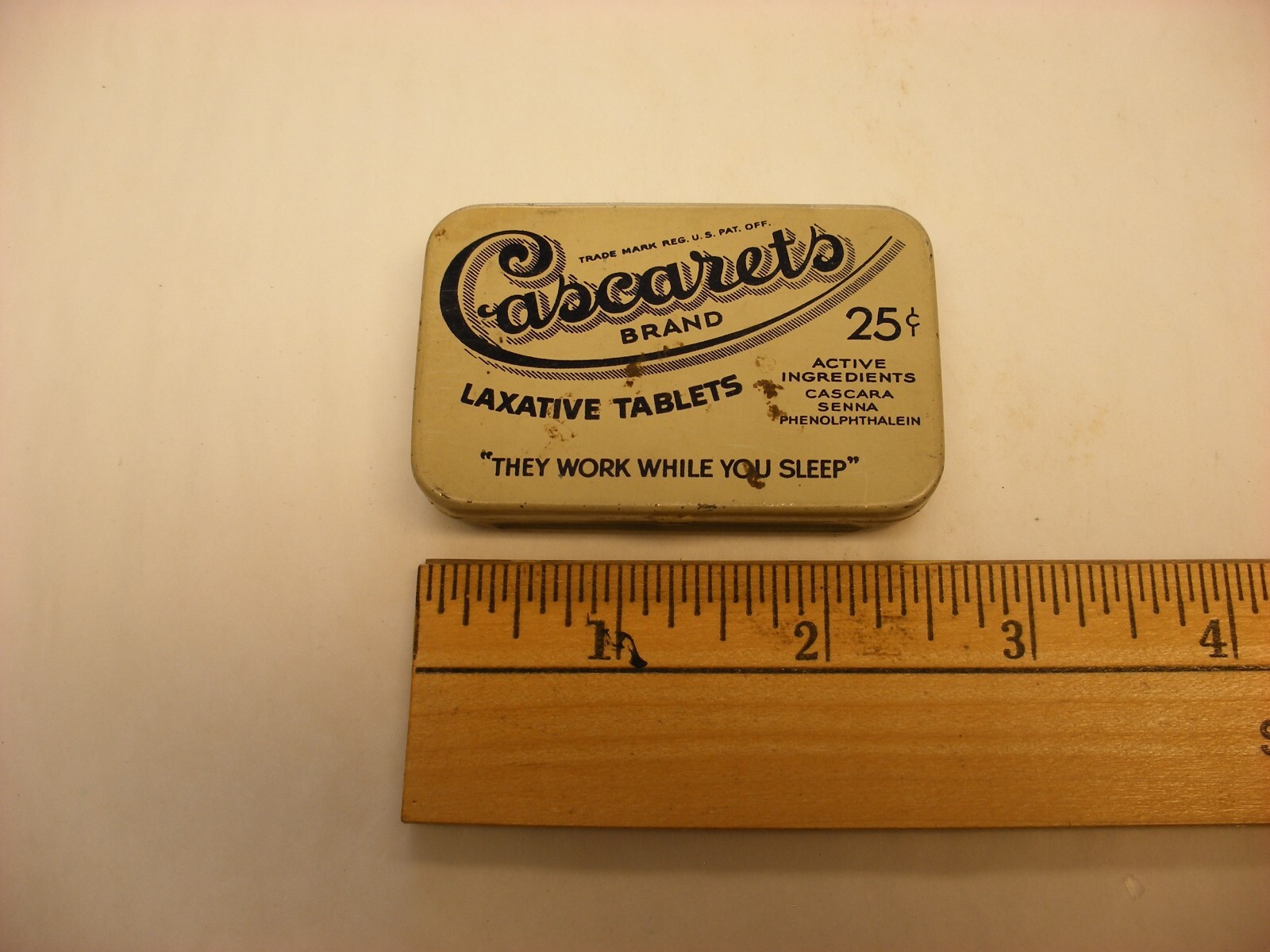 Vtg Medical Pharmacy Quack Cure – Cascarets Laxative Tablets Tin Watkins Co.