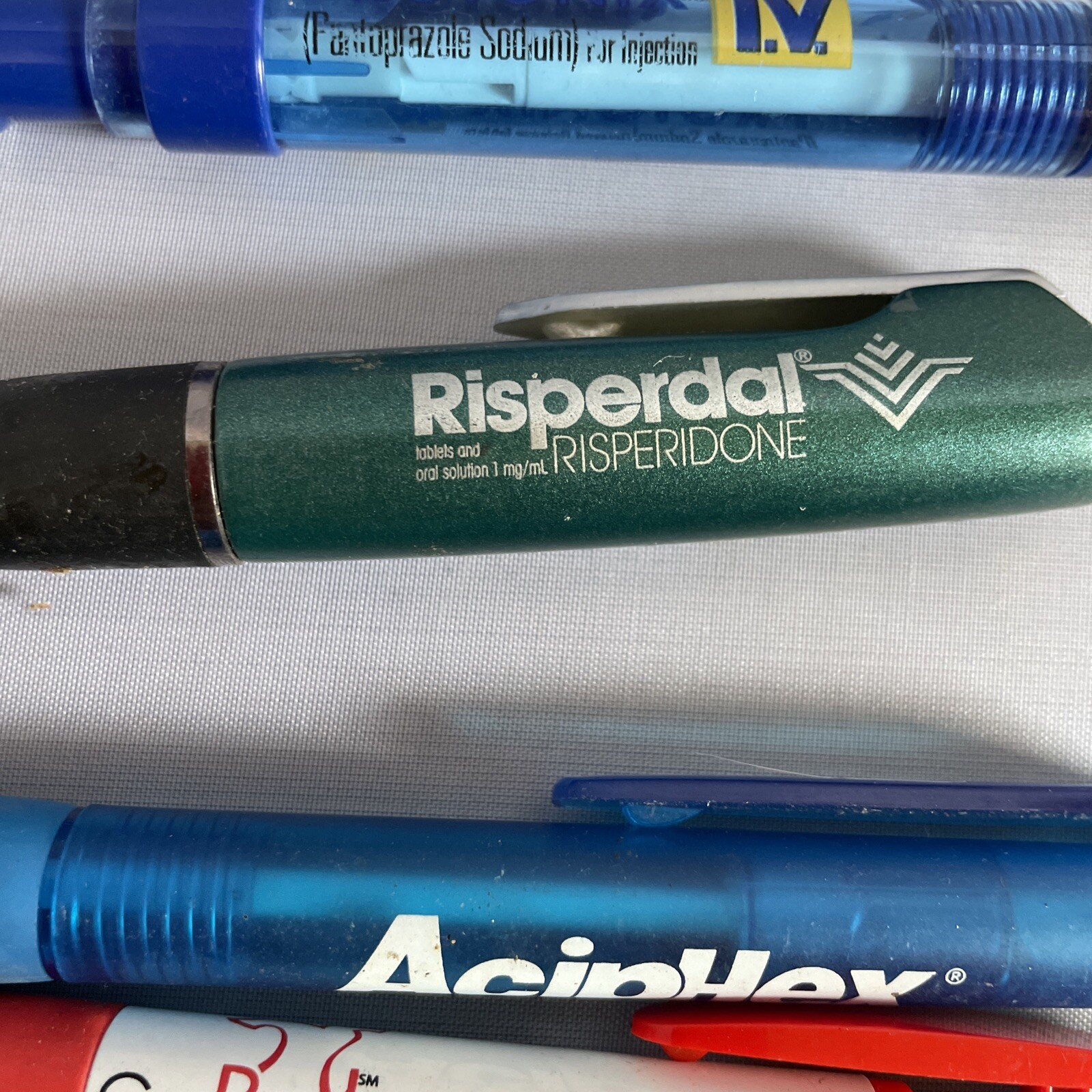 Vintage Lot of 5 Assorted Pharmaceutical Drug Rep Pens Aciphex Bextra Protonix