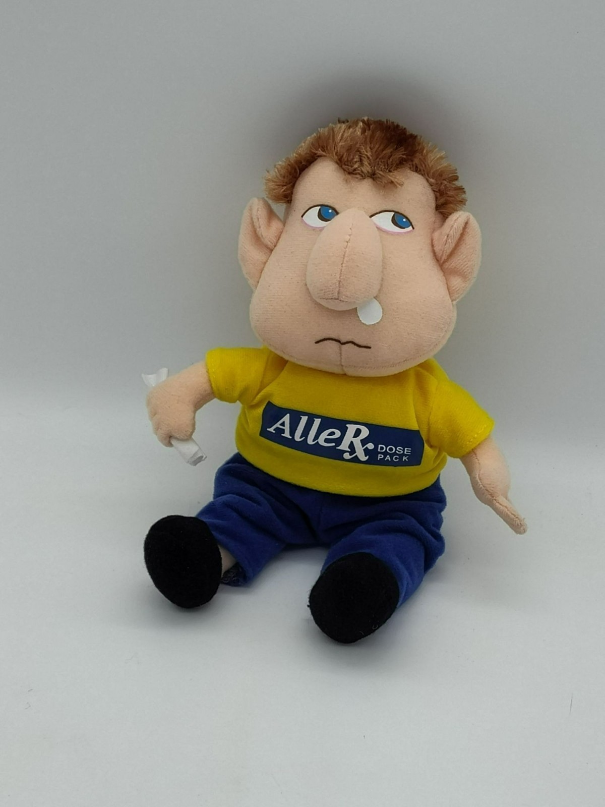 AlleRx Pharmaceutical Allergies Plush Doll 2005 Toy Runny Nose, NO SOUND