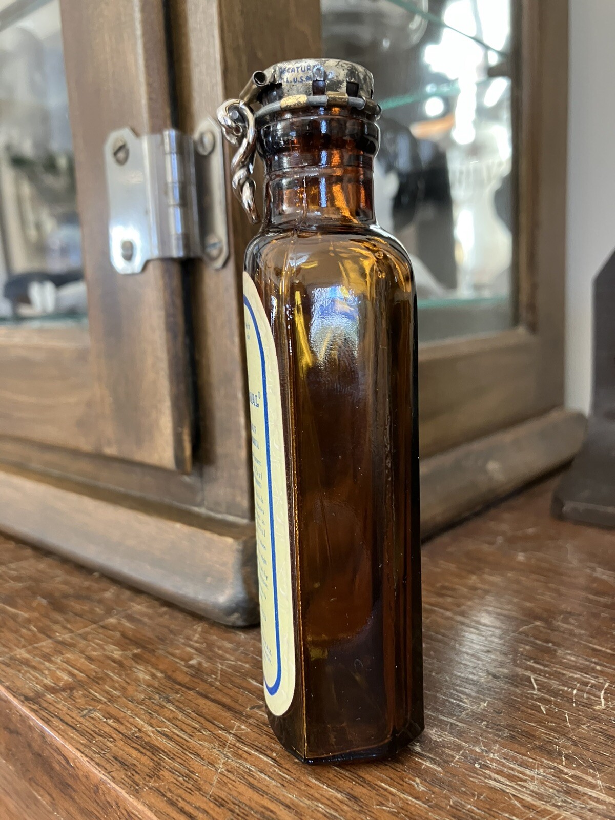 Vintage Amber Glass Medicine Bottle Belladenal Elixir Psychiatric Drug RARE!