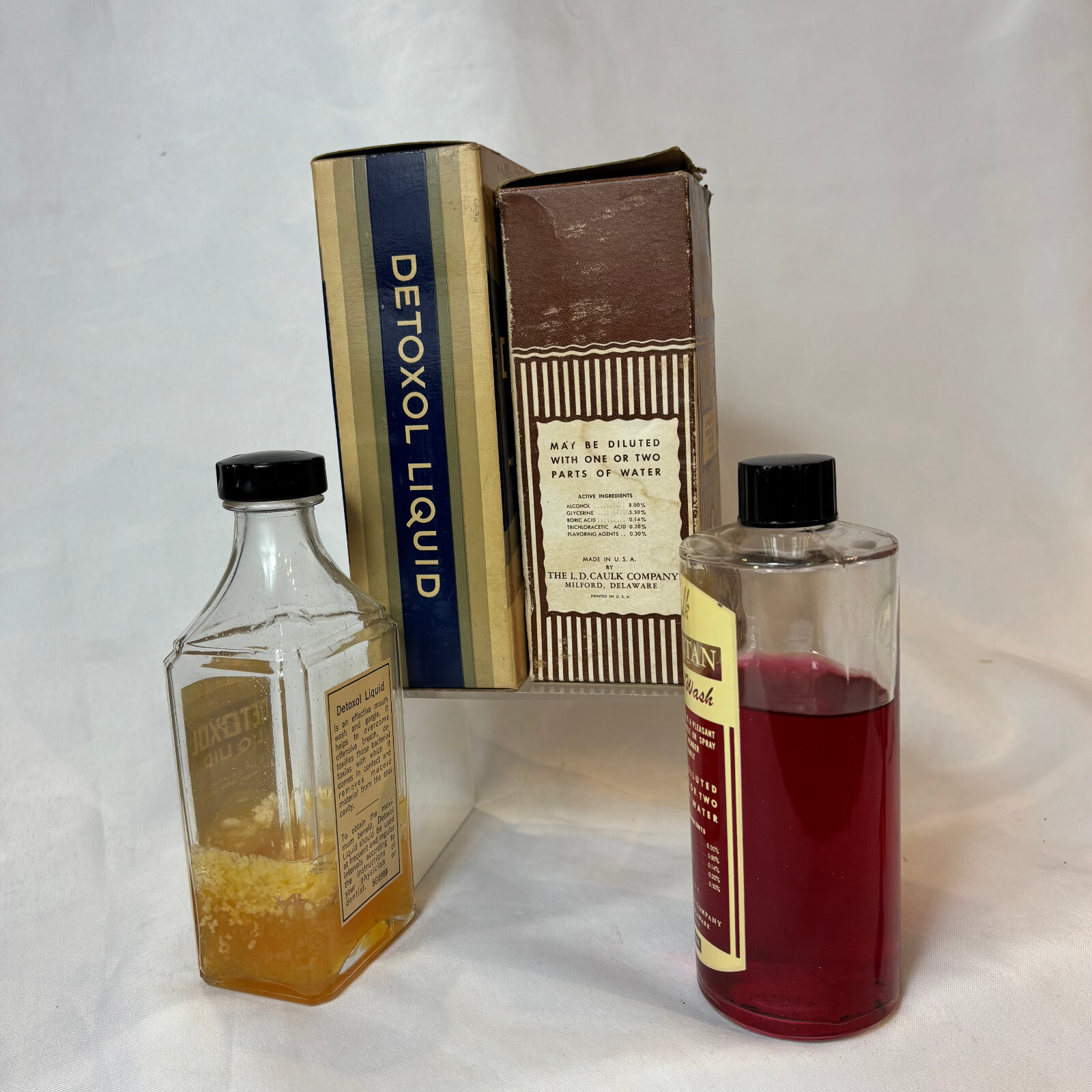 Vtg Detoxol & Mercitan Mouth Wash In Original Boxes