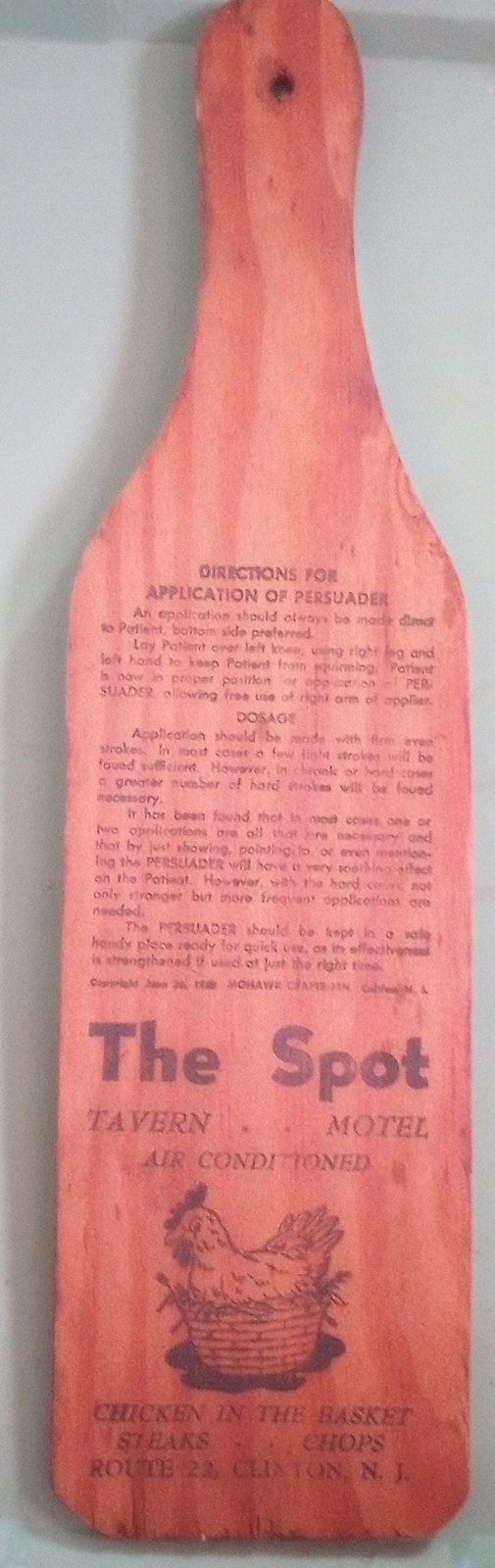 1950’s The Persuader A 19th Century Remedy For Childlike Ills The Spot Tavern NJ
