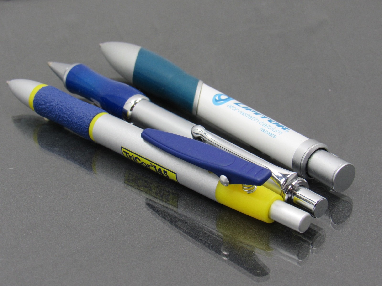 Lipitor Niaspan Tricor Metal PENS Lot Drug Rep Pharmaceutical Promo Advertising