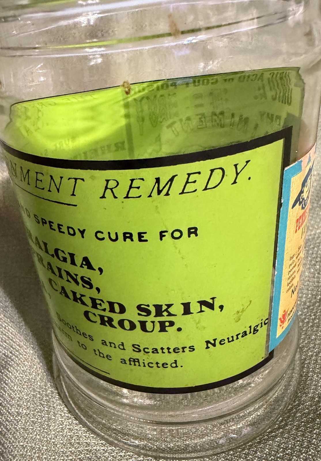 Vintage Glass Apothecary Jar With Lid Army Navy Liniment Medicine Remedy 1970’s