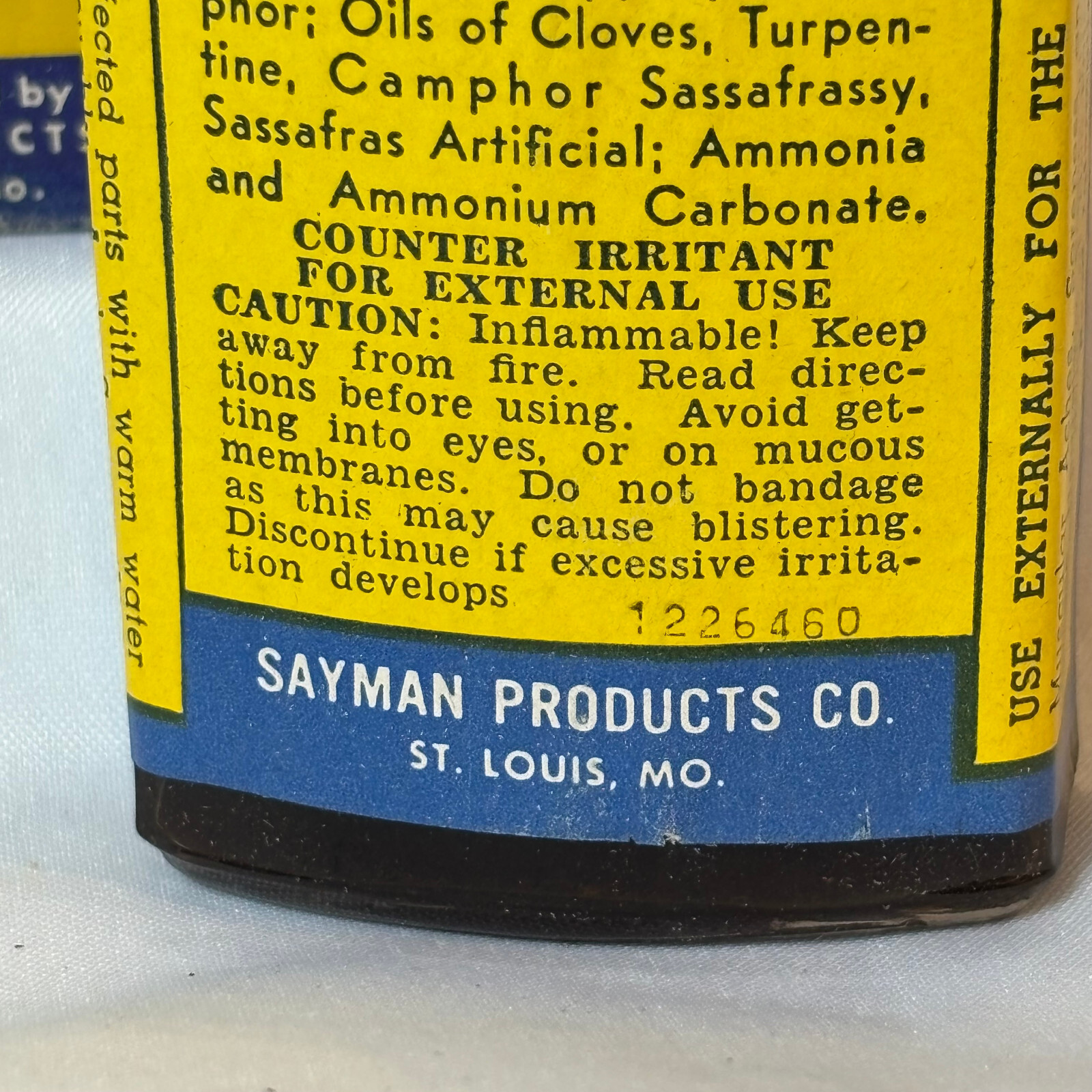 Vtg Sayman Liniment Bottle 3 oz In Original Box Clear Glass