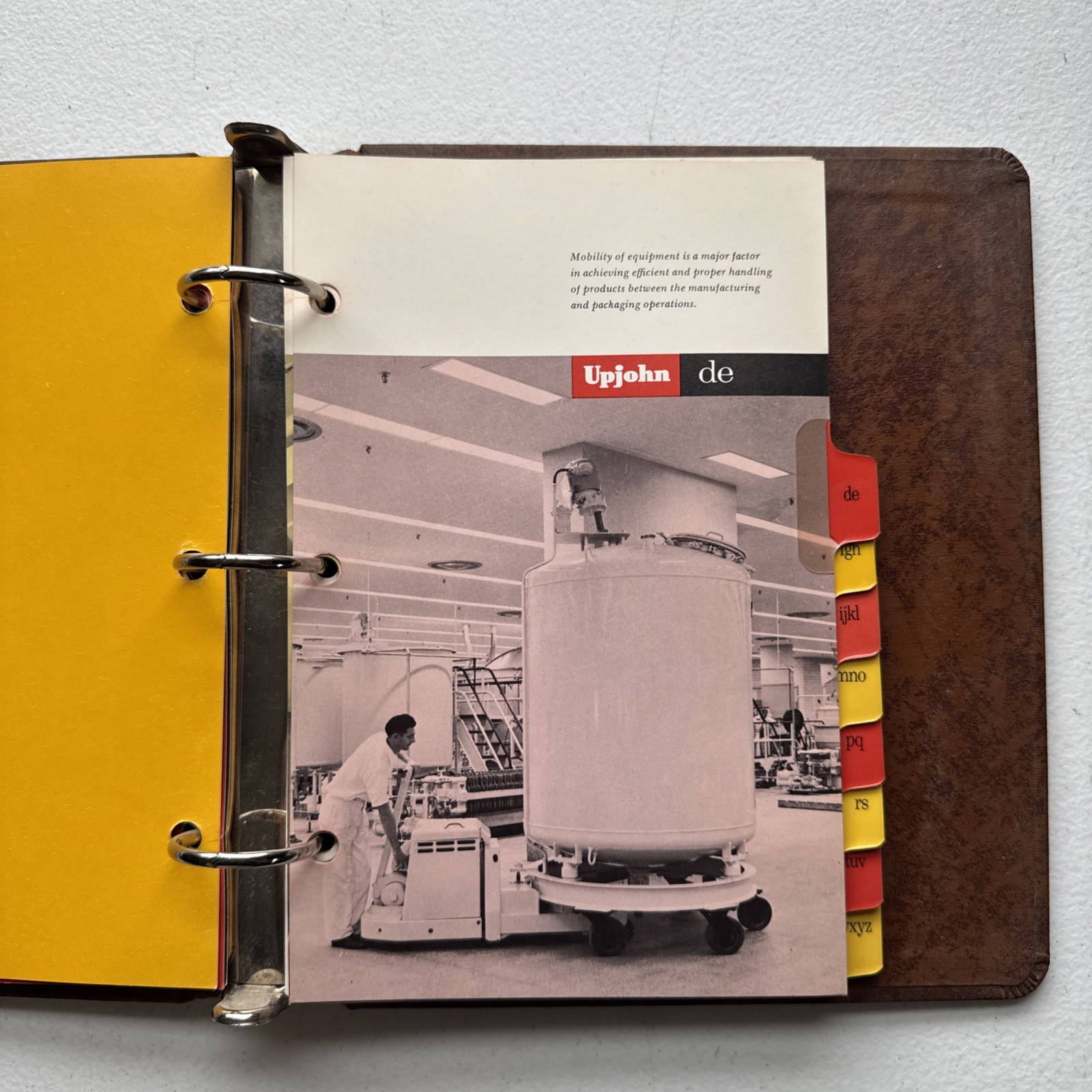 Vintage 1971 Upjohn Company Binder With Pharmaceutical Product Info