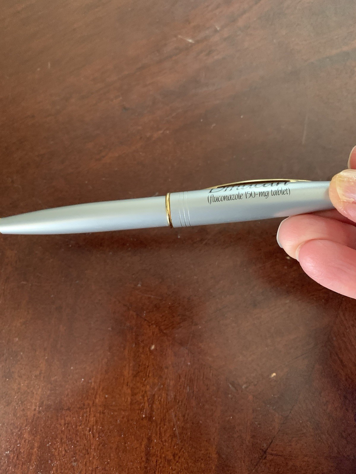 Diflucan Drug Rep Pharmaceutical Promo Metal Pen Heavy Silver Design Works