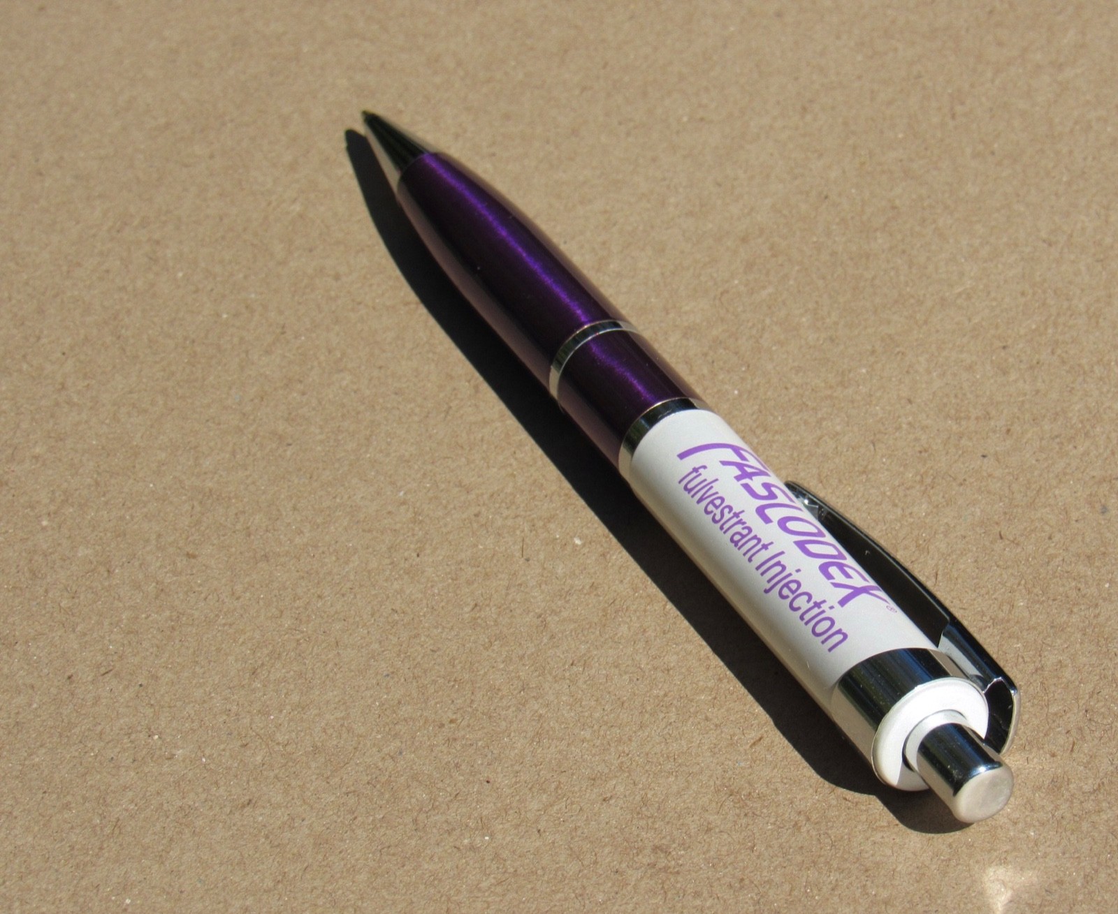 Exceptional Faslodex Metal PEN Drug Rep Pharmaceutical Promo Metallic Purple