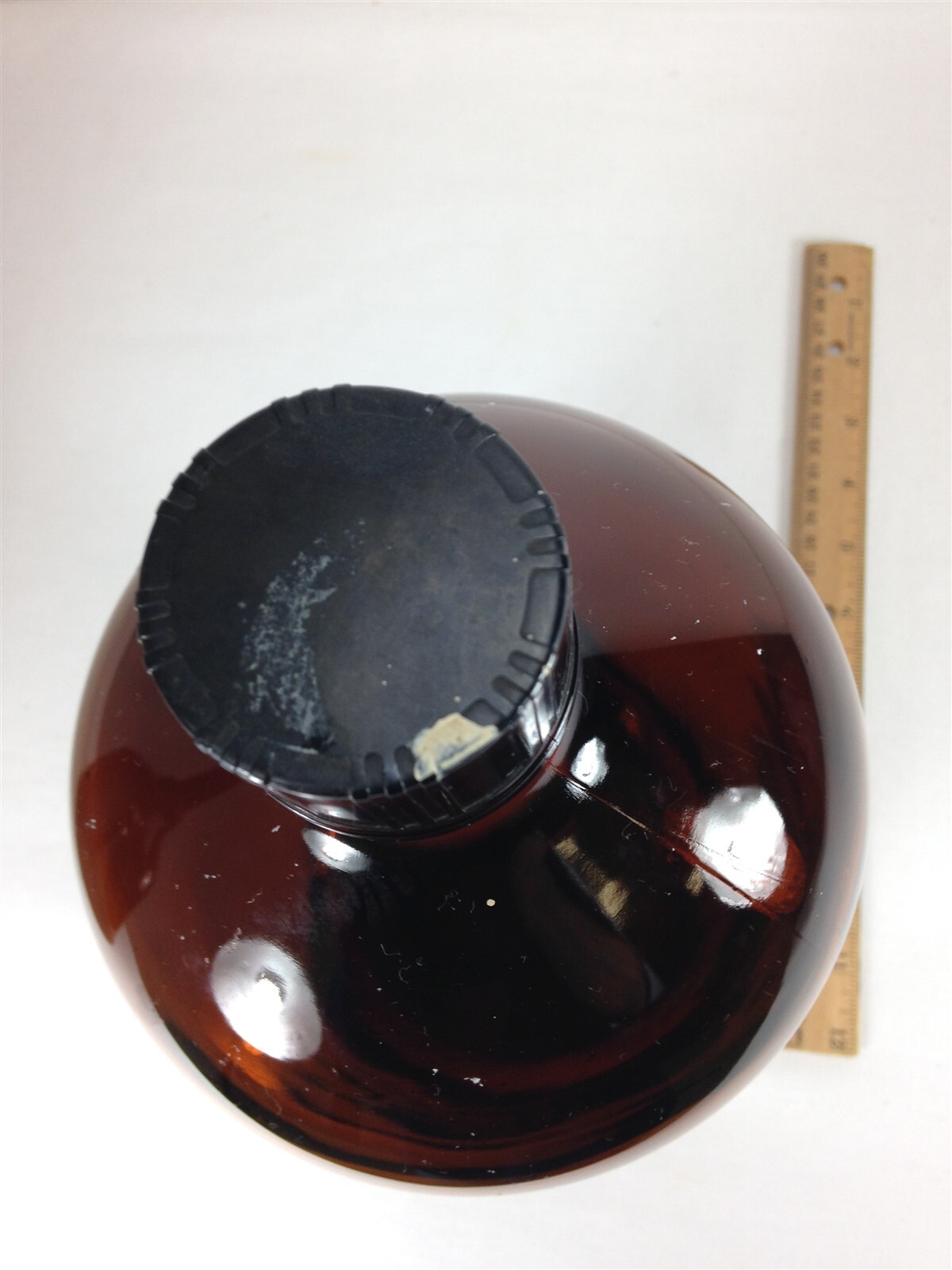 Large VTG Duraglas Apothecary Medicine Bottle (14″H) – Dark Brown Amber Glass