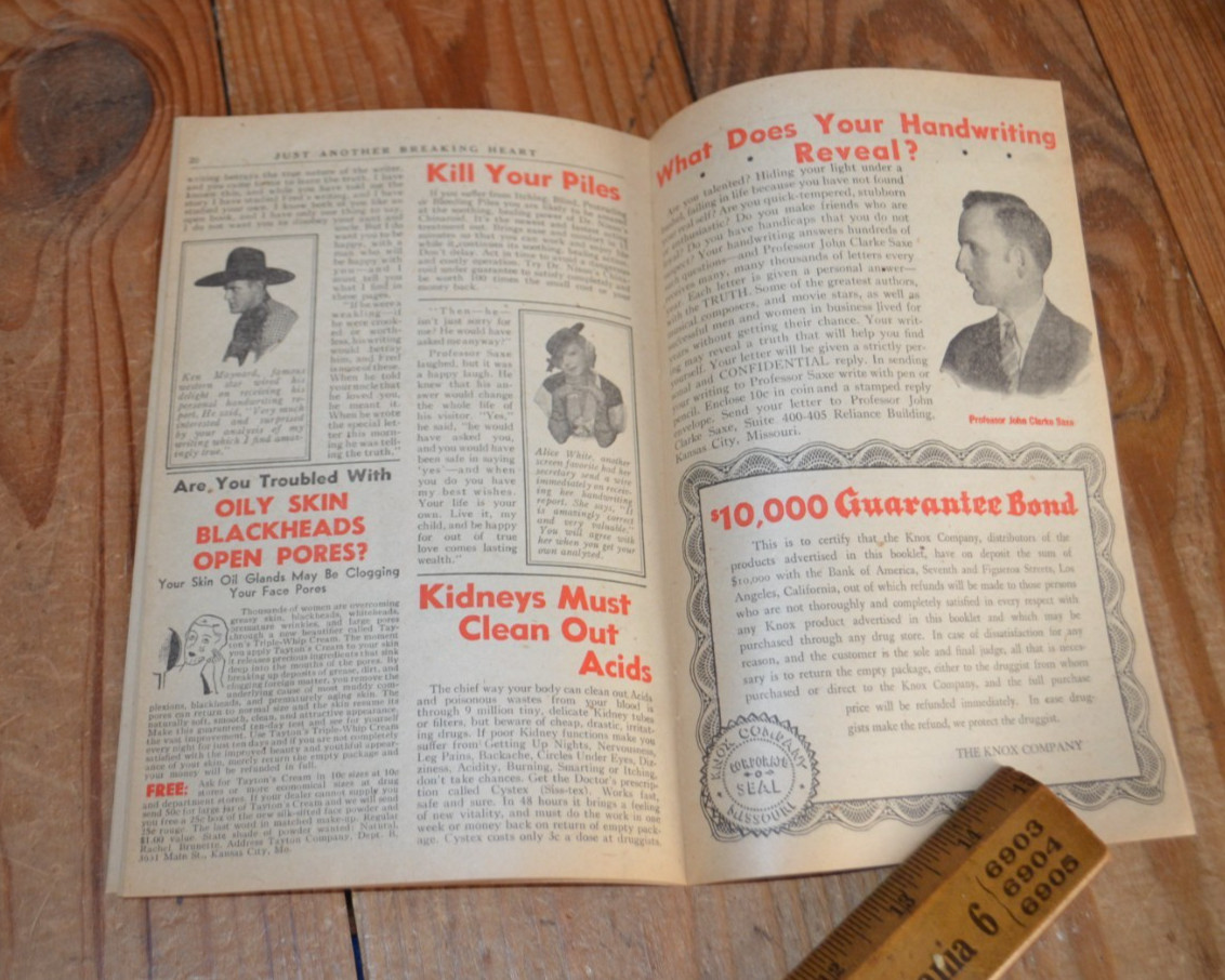 Vintage Advertising Booklet 1937 Knox Drugs Pharmaceutical Quack Medicine