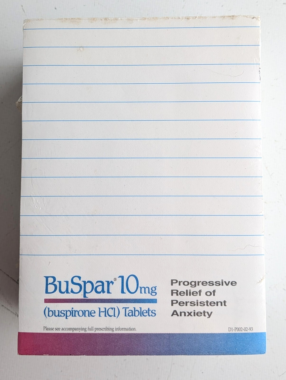 Vtg Buspar Notepad Pack New In Plastic, Medical Pharmacy Promo