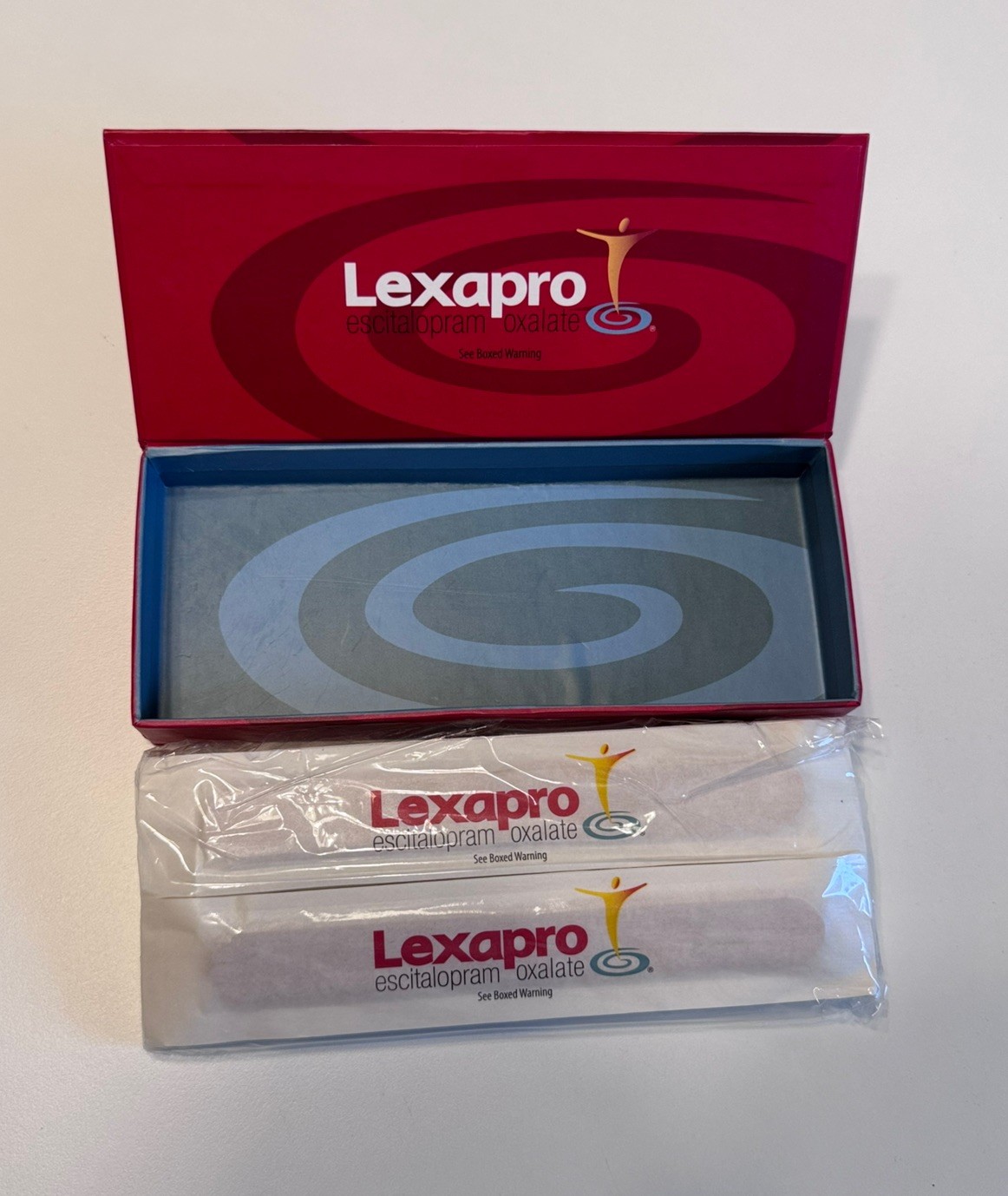 Lexapro Drug Rep Pharmaceutical Promotional Box Tongue Depressors SEALED 2008