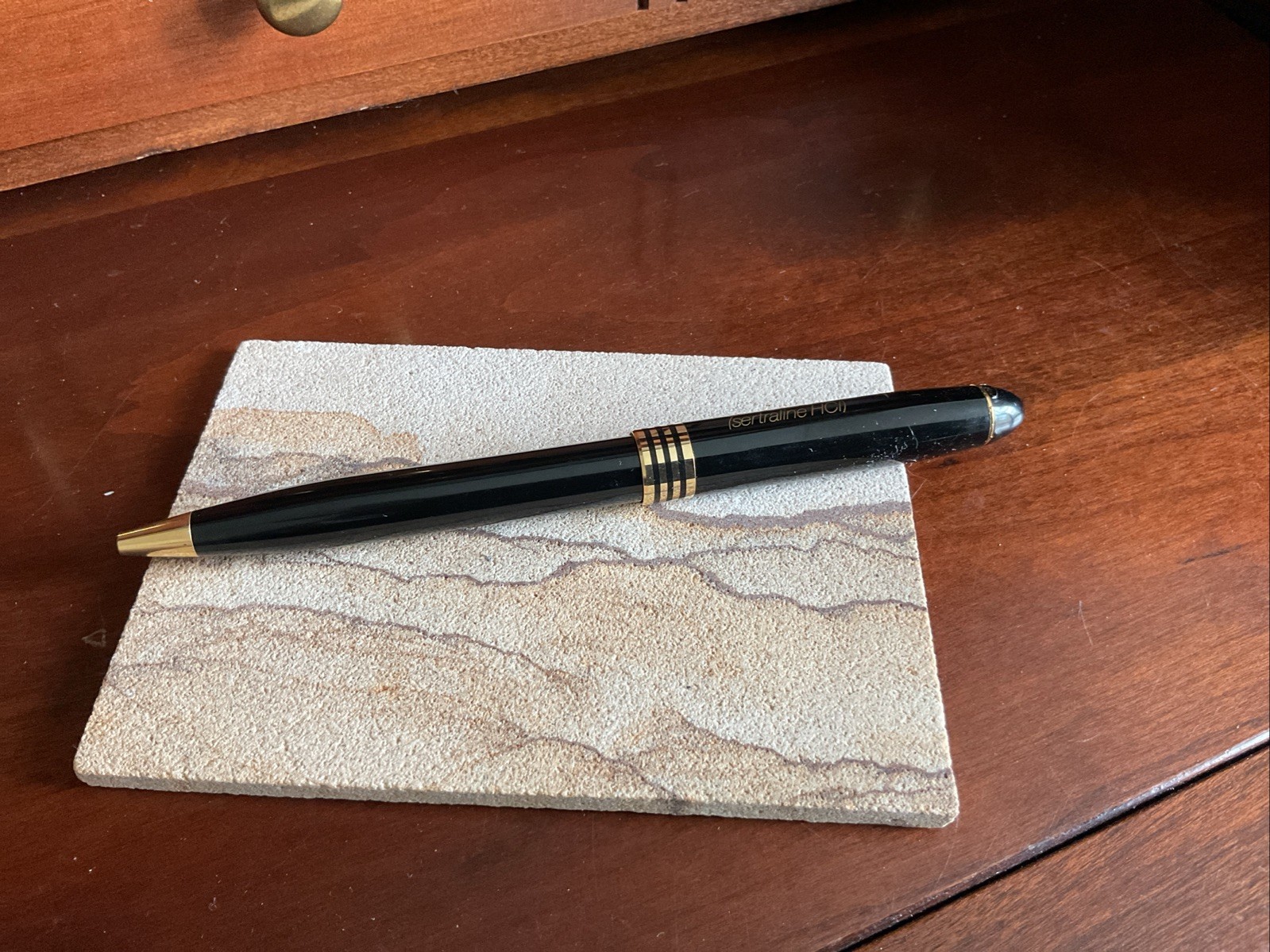 Ballpoint Pen ZOLOFT pharmaceutical promo Black & Gold