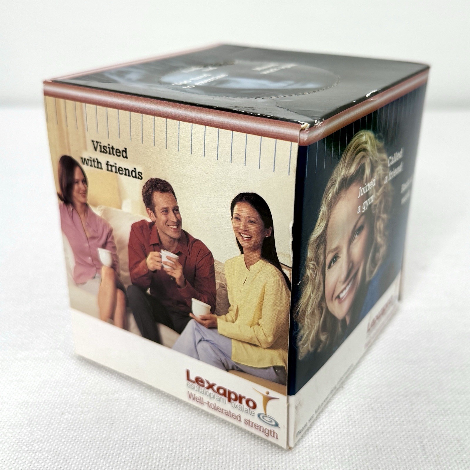 Vintage Lexapro Drug Rep Pharmaceutical Advertising Tissue Box Holder Promo 2003