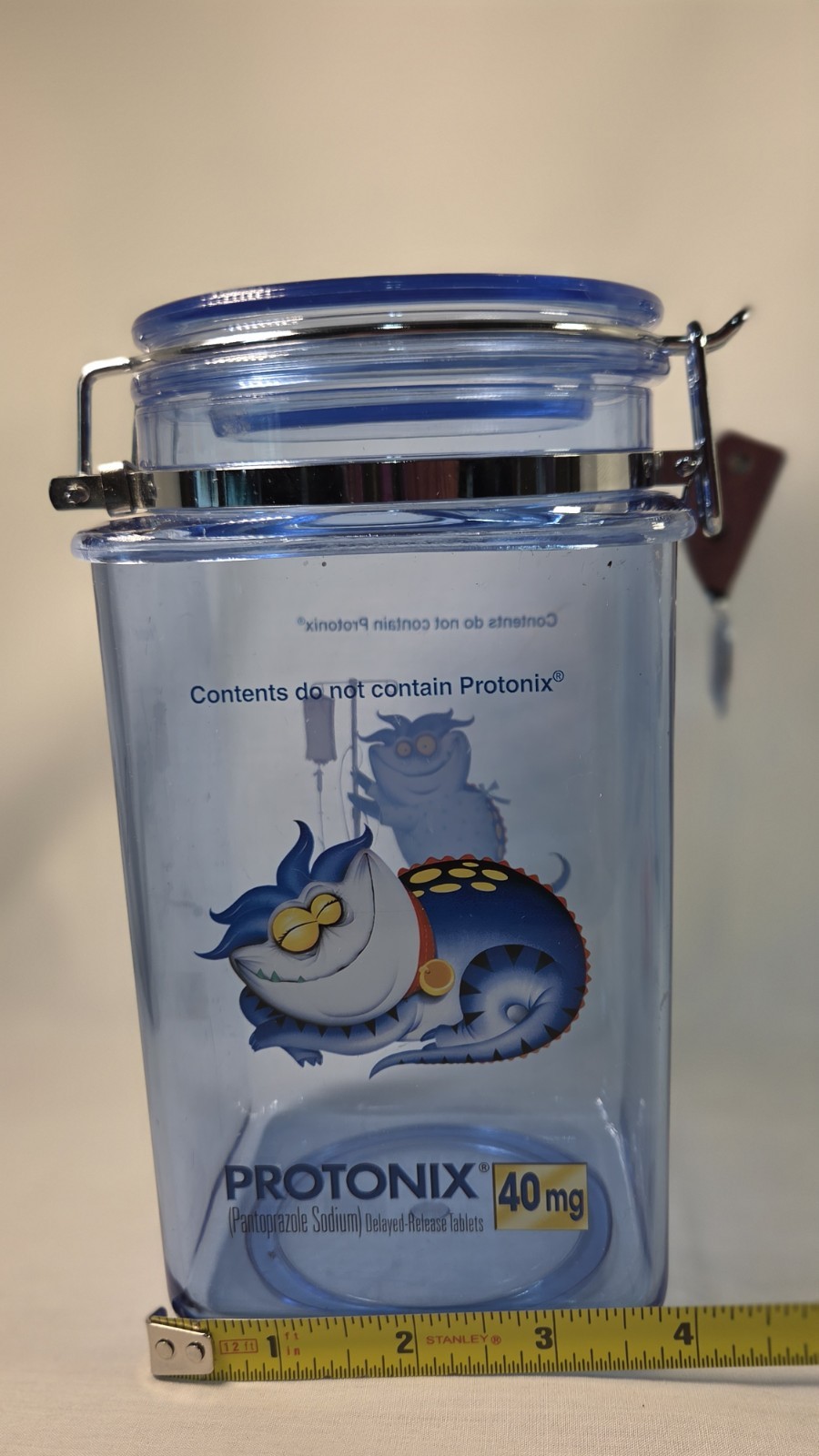 Protonix Pharmaceutical Advertising Cannister And Bean Bag Plush