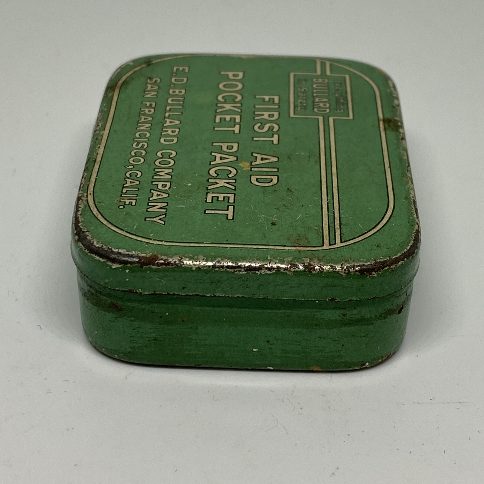 Antique 1930’s Bullard First Aid Pocket Packet Tin Kit & Four Smelling Salts