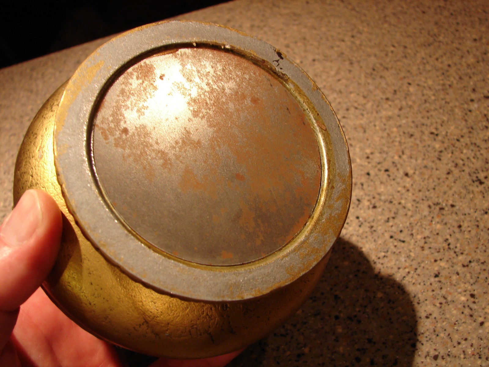 Vintage Apothacary Pharmacy Bronze Mortar & Pestle Double Sided Embossed Nice!!!