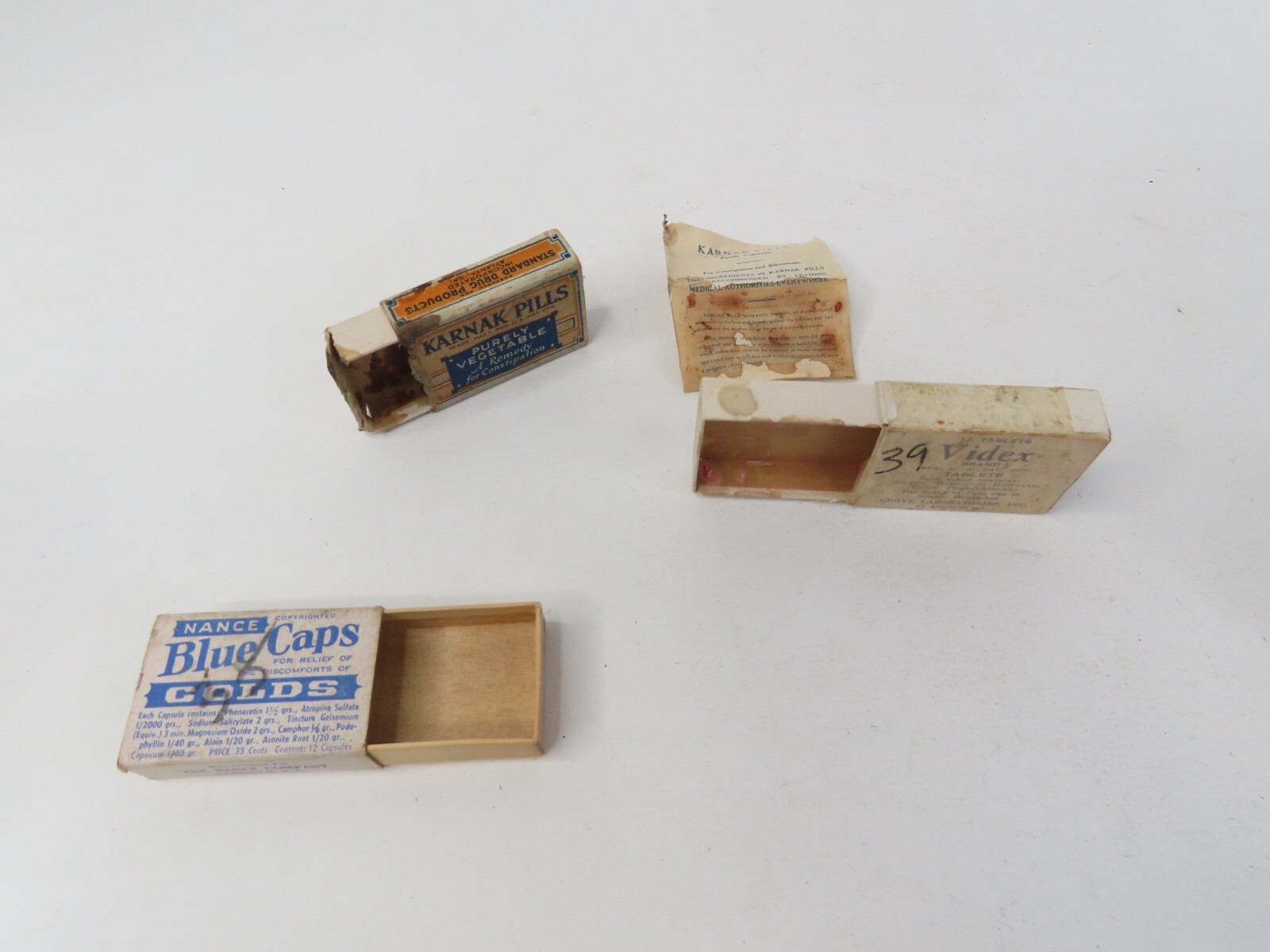 Karnak Pills Empty Box Standard & Videx Nance Caps Colds Boxes Movie Props