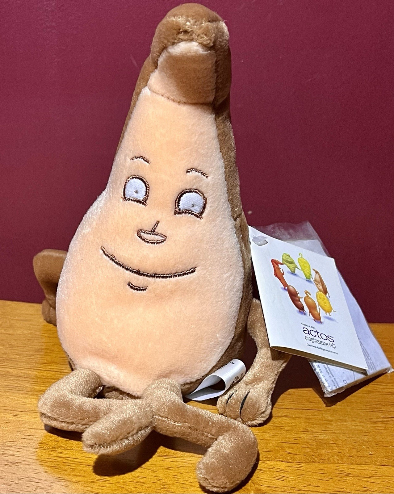 LIVER ACTOS PIOGLITAZONE 7″ Plush beanie Medical Pharmaceutical Advertising Rep