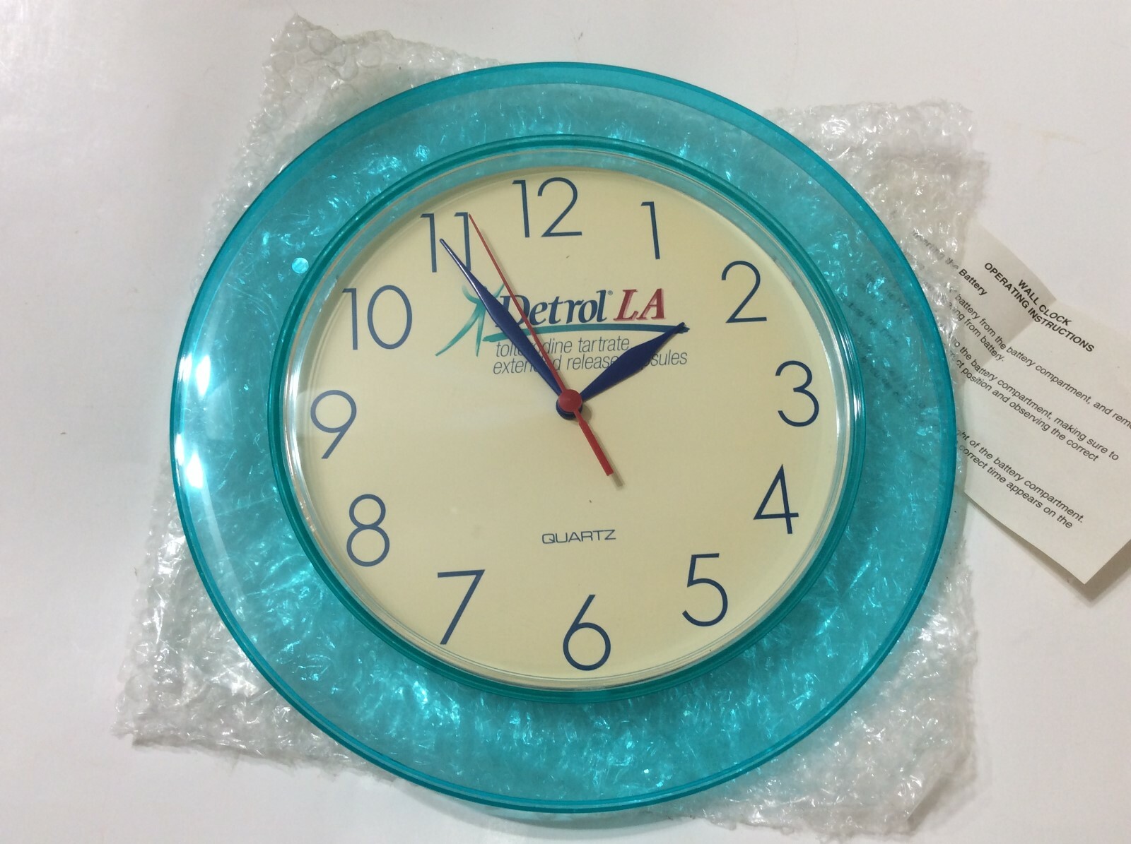 Detrol LA Pharmaceutical Drug Rep Promo Collectable Wall Clock Multicolor Round