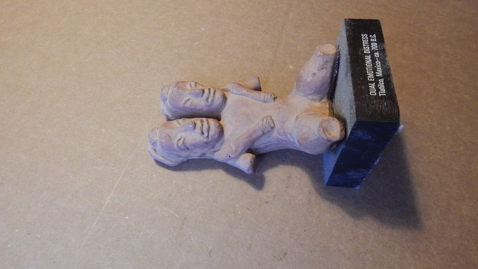 DUAL EMOTIONAL DISTRESS ETRAFON PHARMACEUTICAL 700 BC REPLICA CLAY STATUE INTRNL