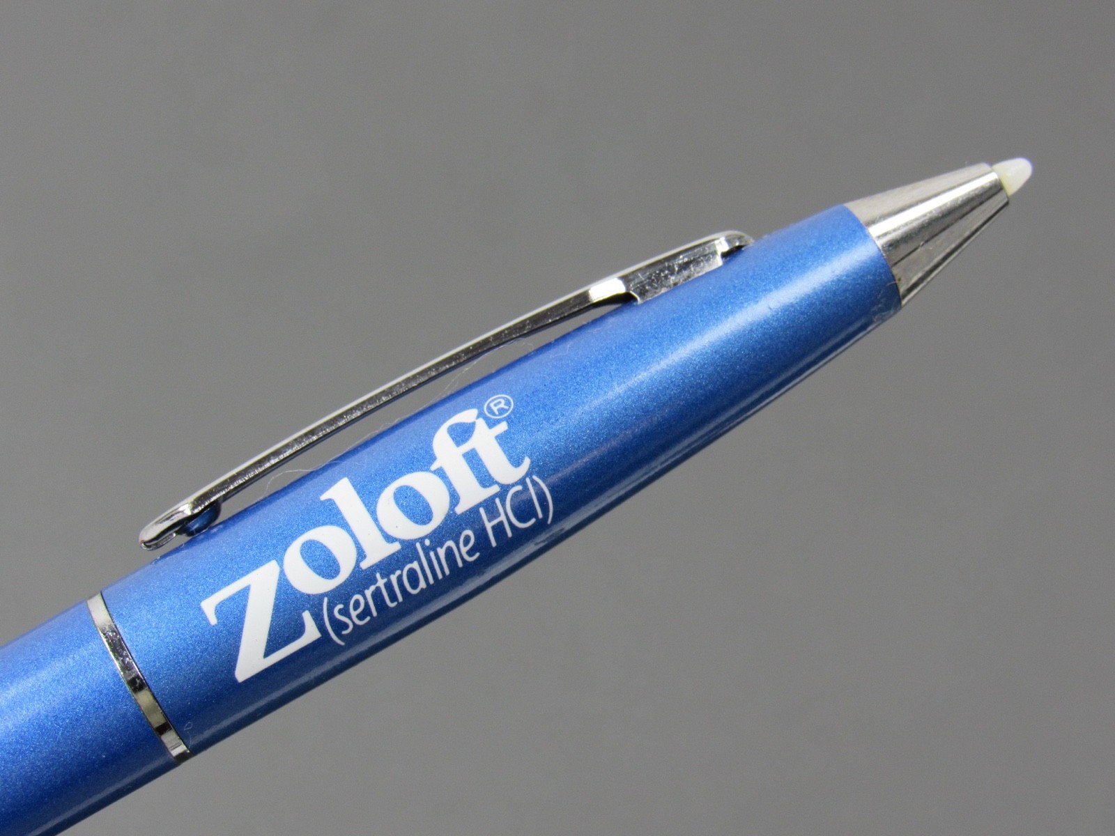 Metallic Blue Zoloft Metal Stylus PEN Drug Rep Pharmaceutical Promo Advertising