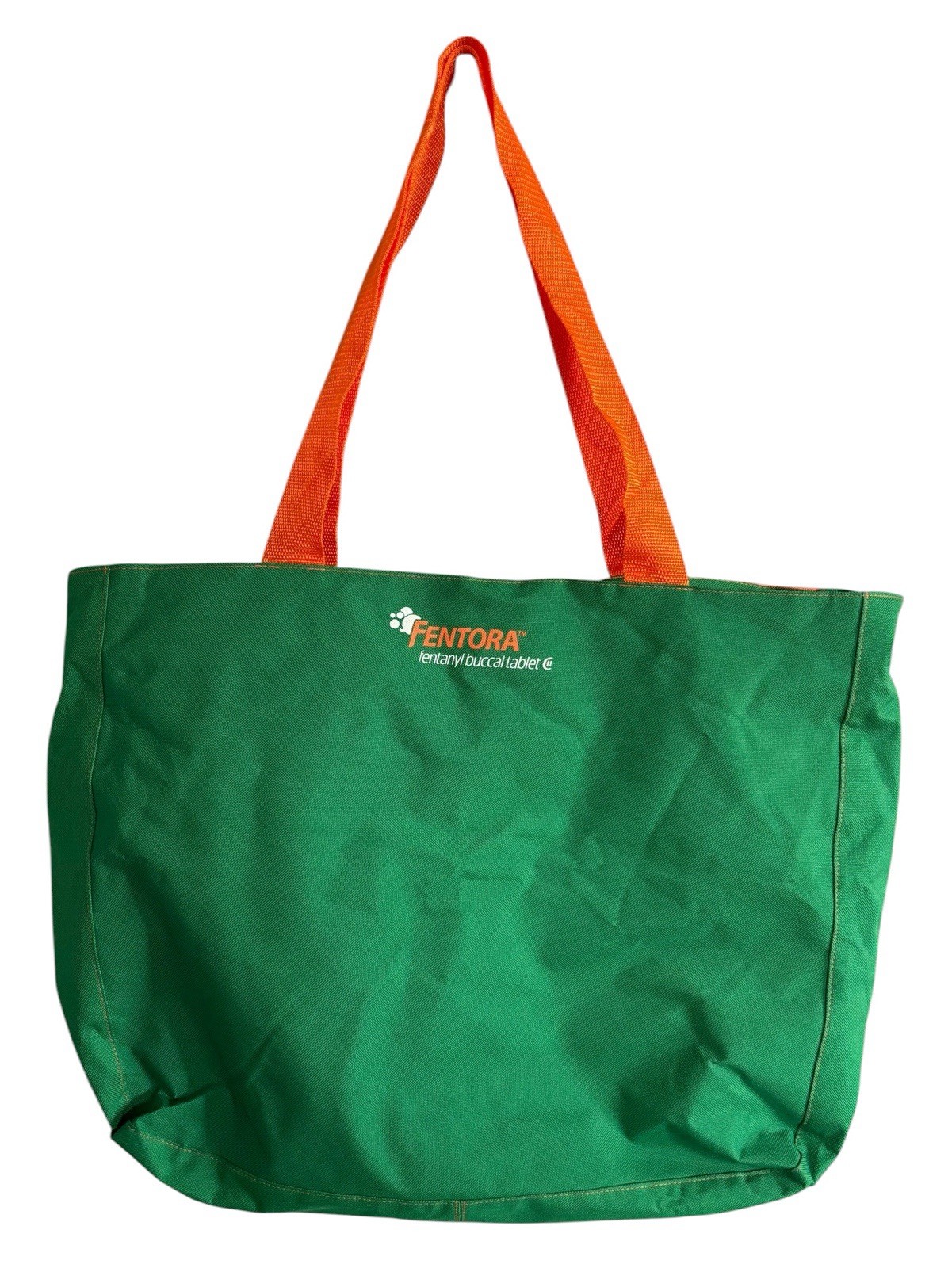 Vintage Rare FENTORA Drug Rep Pharma Merch Zippered Tote Bag Front Flap Open