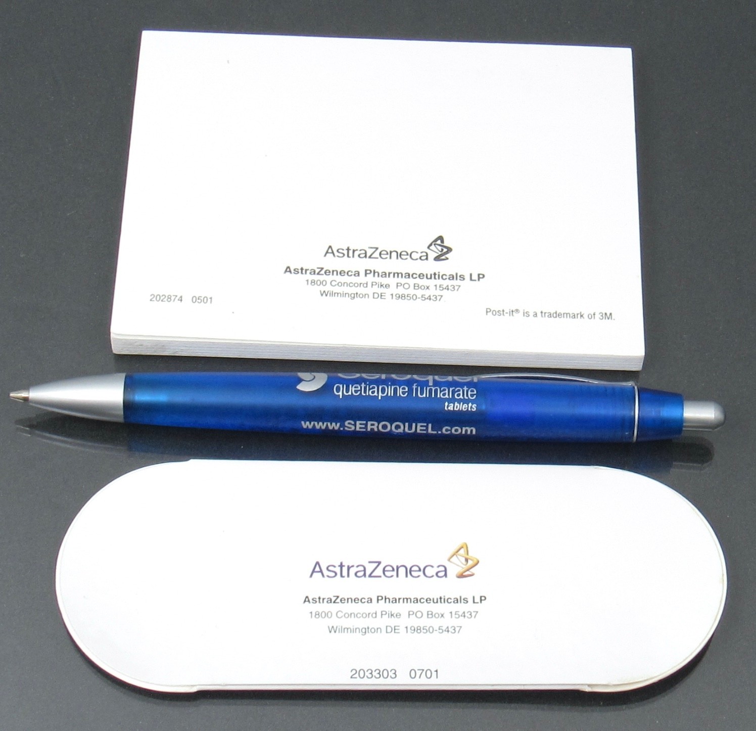 Seroquel Blue PEN, Sticky Notes, Page Flags Drug Rep Pharmaceutical Advertising