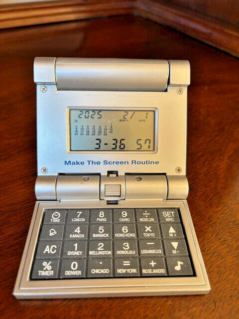 “Drug rep AndroGel” travel alarm clock/calculator/timer/with 7Alarms