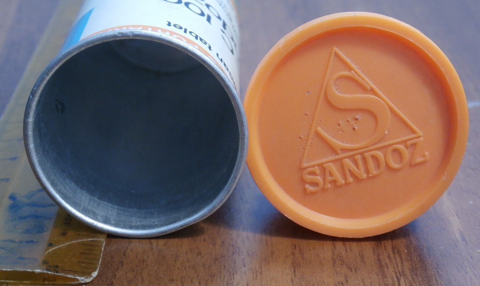 Vtg OPTALIDON SANDOZ MED. TIN BOX Swiss (Turkey 1965)