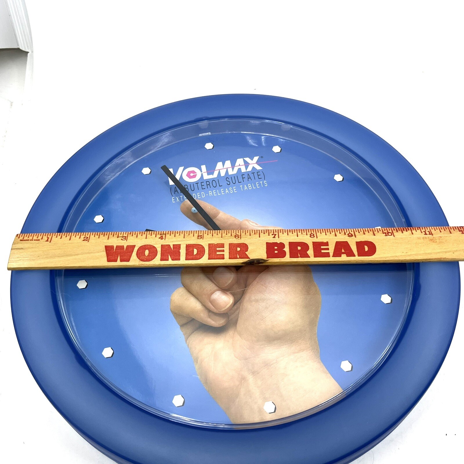 Blue VOLMAX CLOCK Drug Rep Advertising Promo Giveaway 12″ Tested/Works-HTF