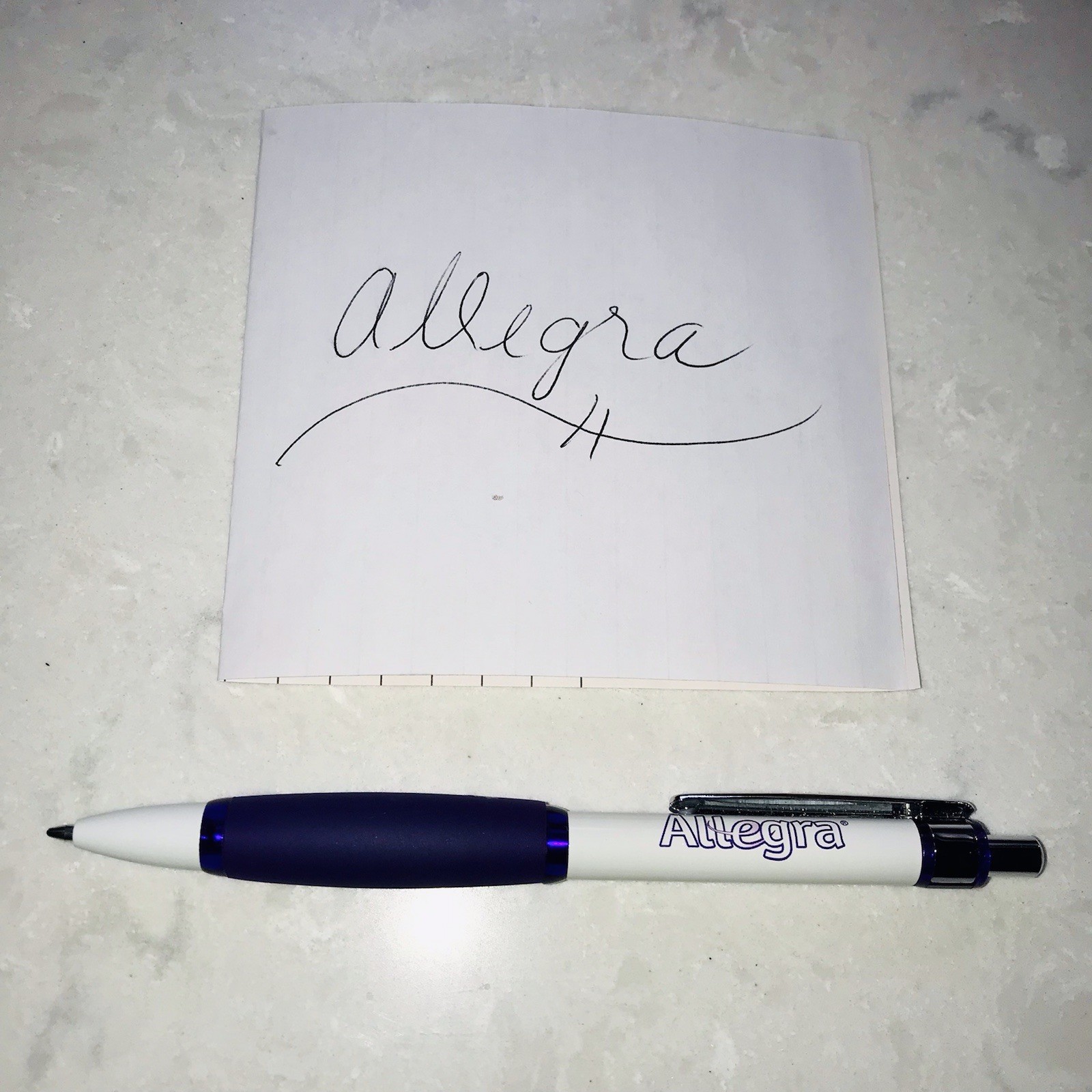 Pharmaceutical Advertising ALLEGRA Drug Rep Paper Mate Click Pen w/ Grip Writes