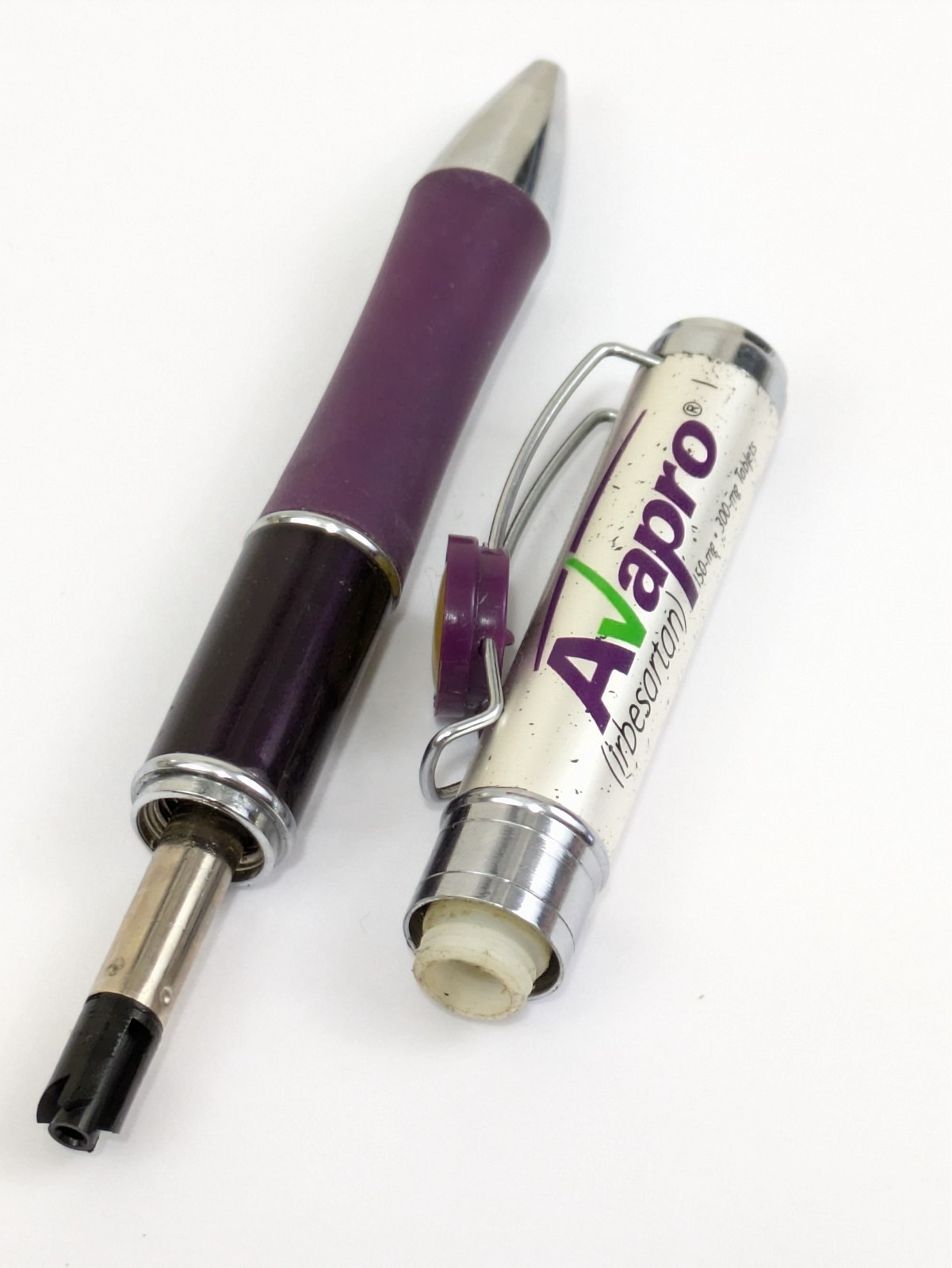 Avapro Drug Rep Pen Pharmaceutical Advertising Collectible Twist Metal Ballpoint