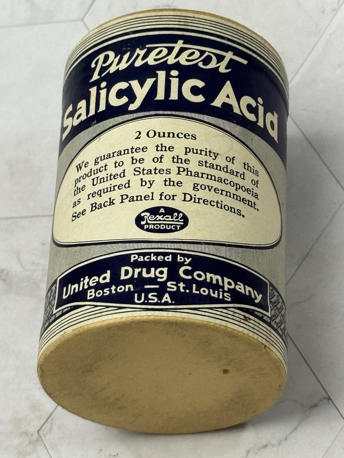 Vintage Puretest Salicylic Acid Powder United Drug Company Rexall NEW Old Stock