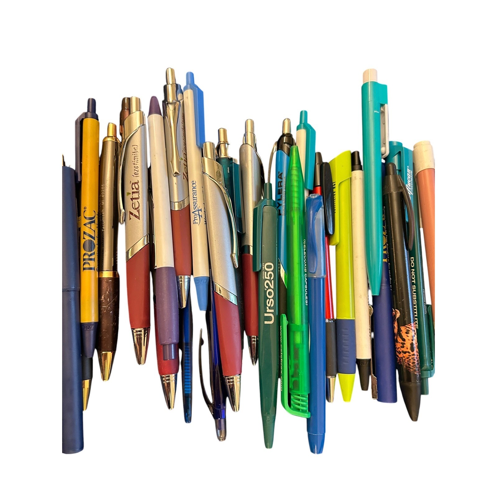 Lot of 30+ Pharmaceutical Advertising Pens Prozac Zetia Urso250 Medical Promo