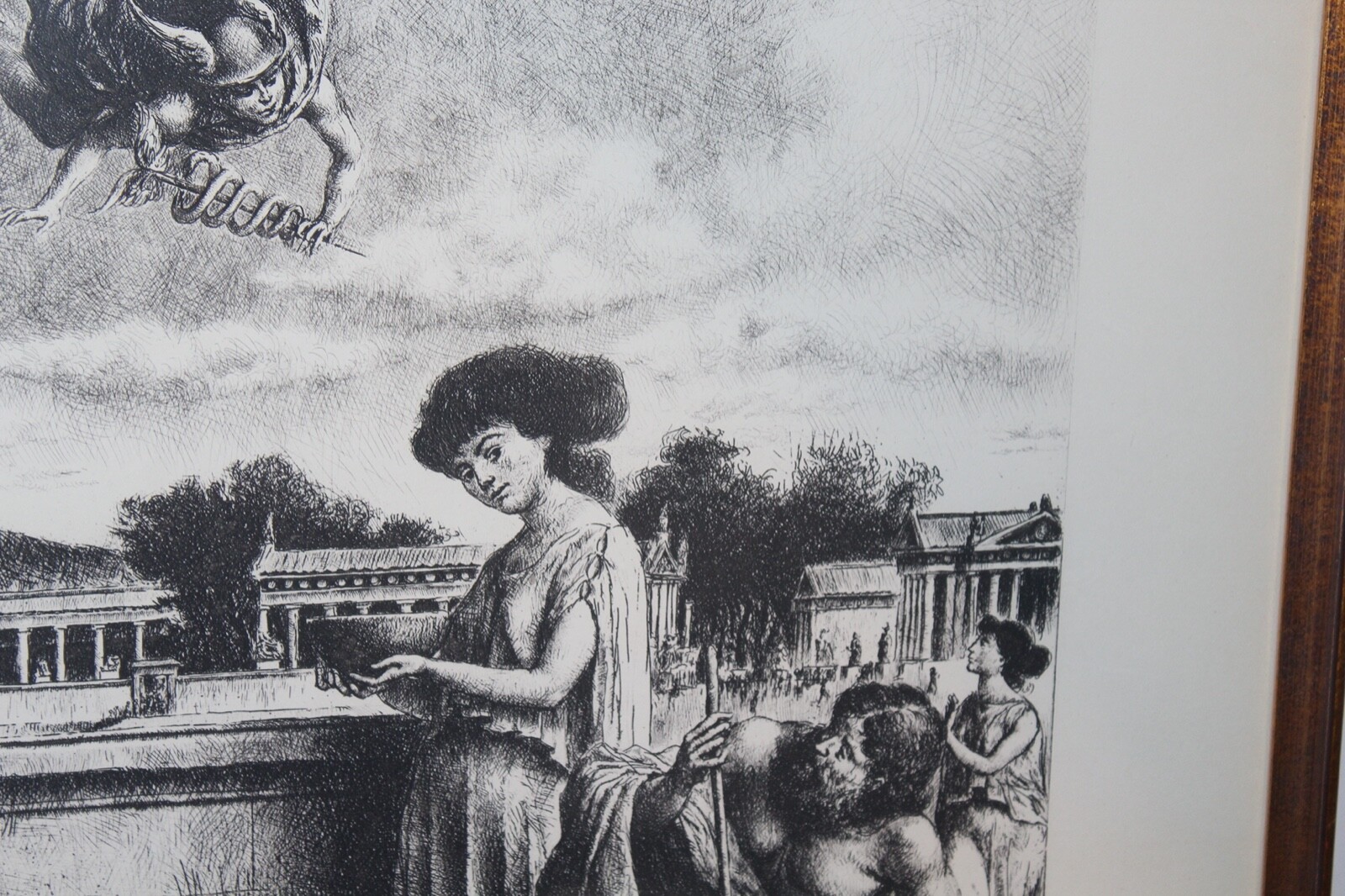 Pharmaceutical Lithograph Hermes Hygeia Alsculapins Panacea Signed Castillo