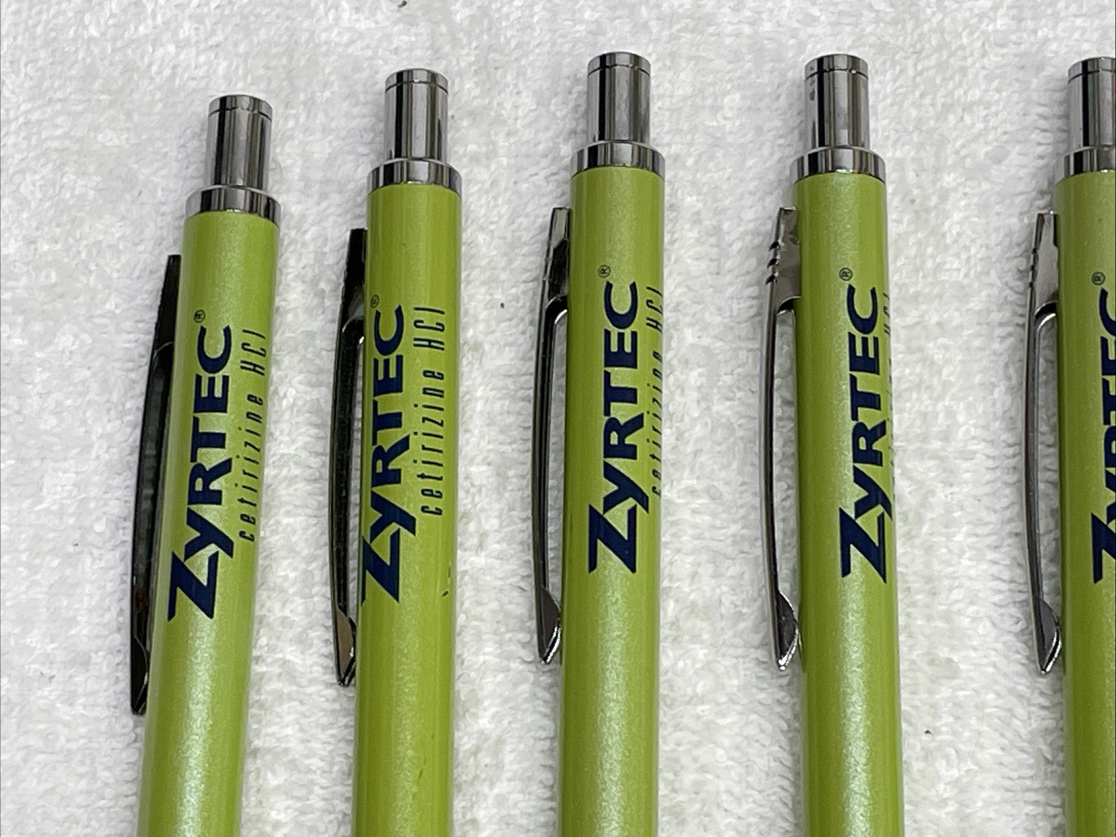 Zyrtec Pen Drug Rep Pens Pharma Metal Weighted Promo Tested and working Lot of 7