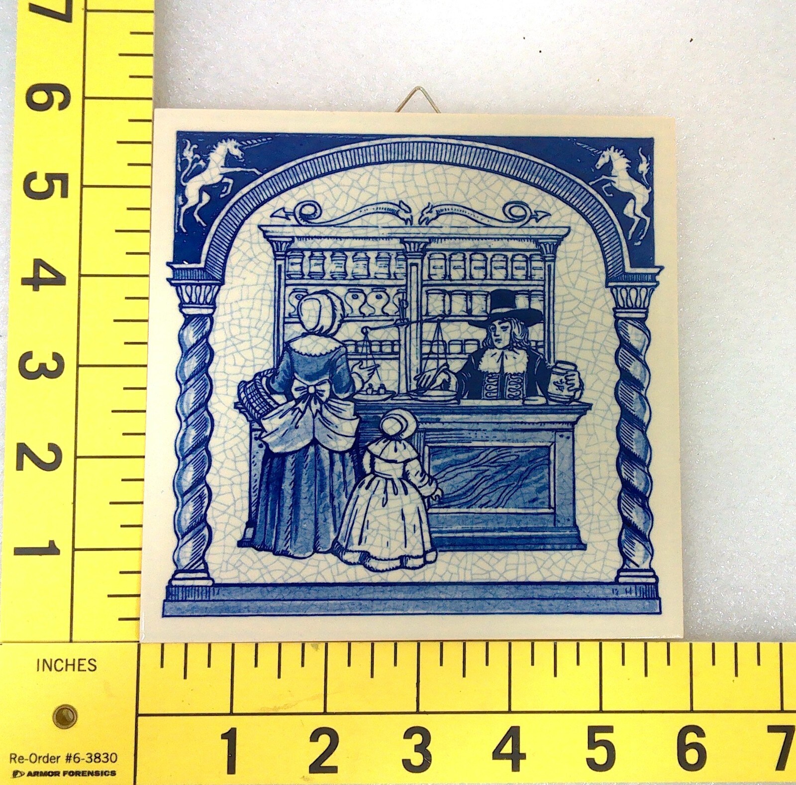 BURROUGHS WELLCOME CO. BLUE DELFT PHARMACY Apothecary Shop 6″x6″