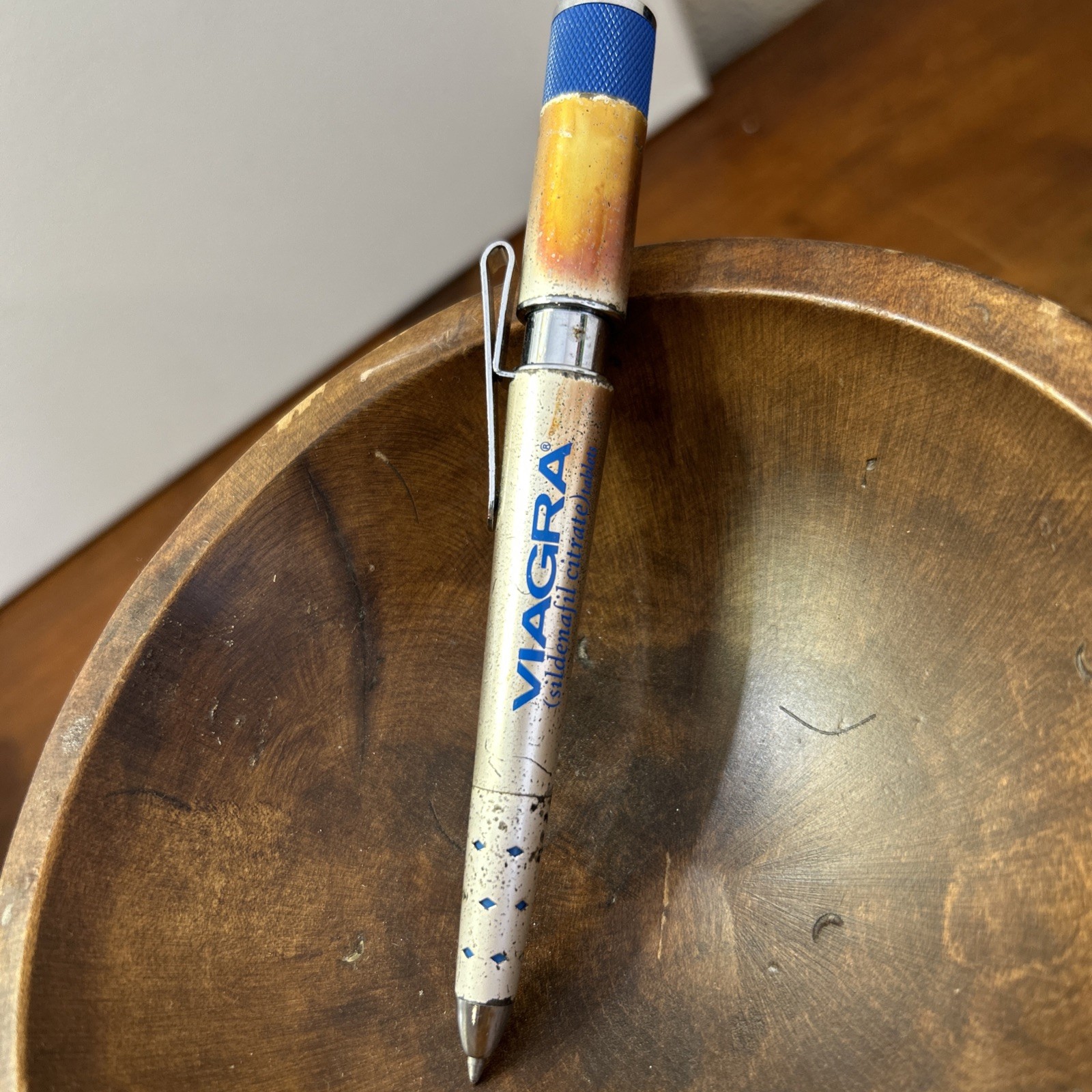 Vintage Viagra Promotional Pen Blue Band Large Early Rare