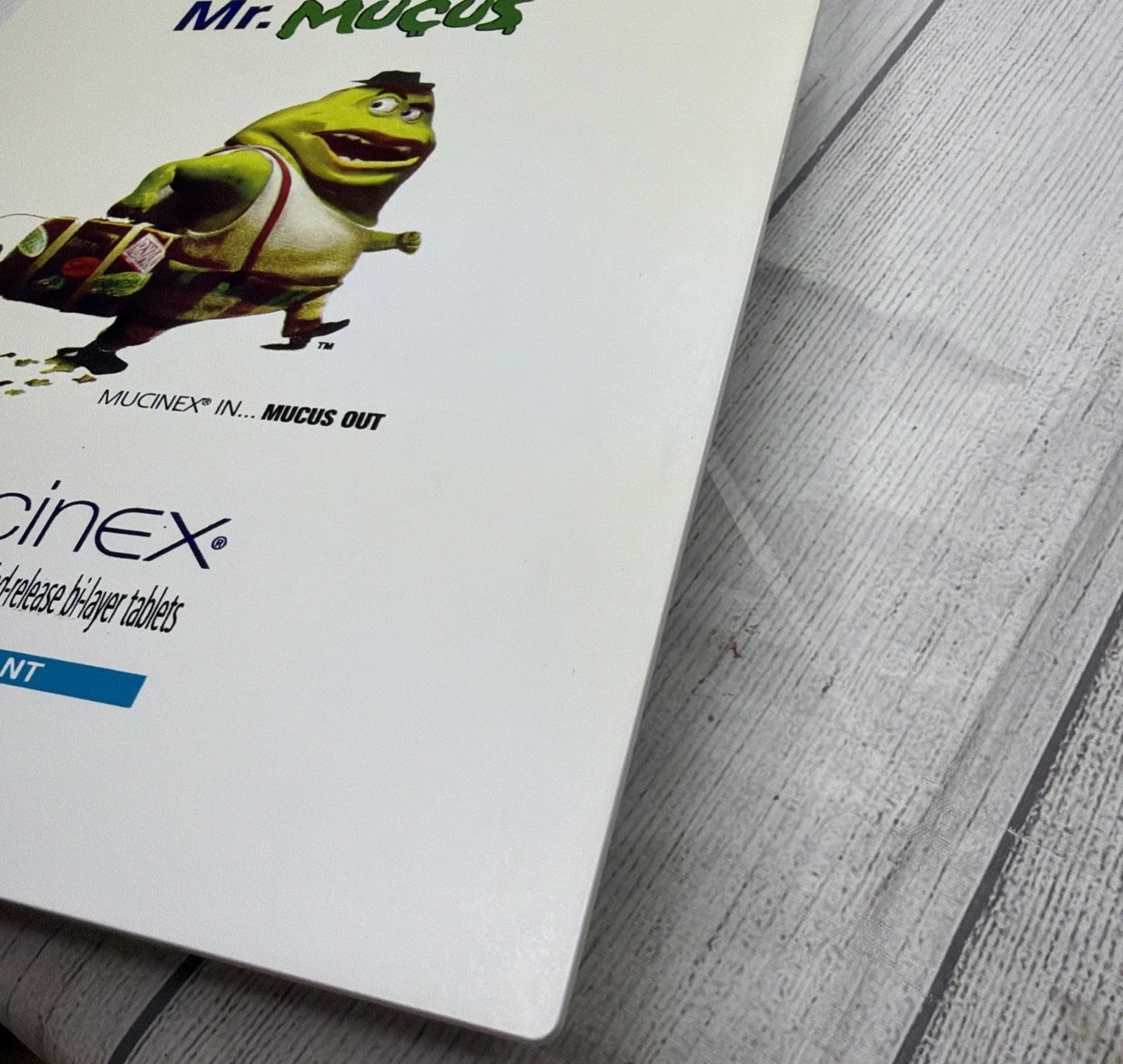 Mucinex Mr. Mucus Promotional Plastic Clipboard Advertising Pharmacy Display