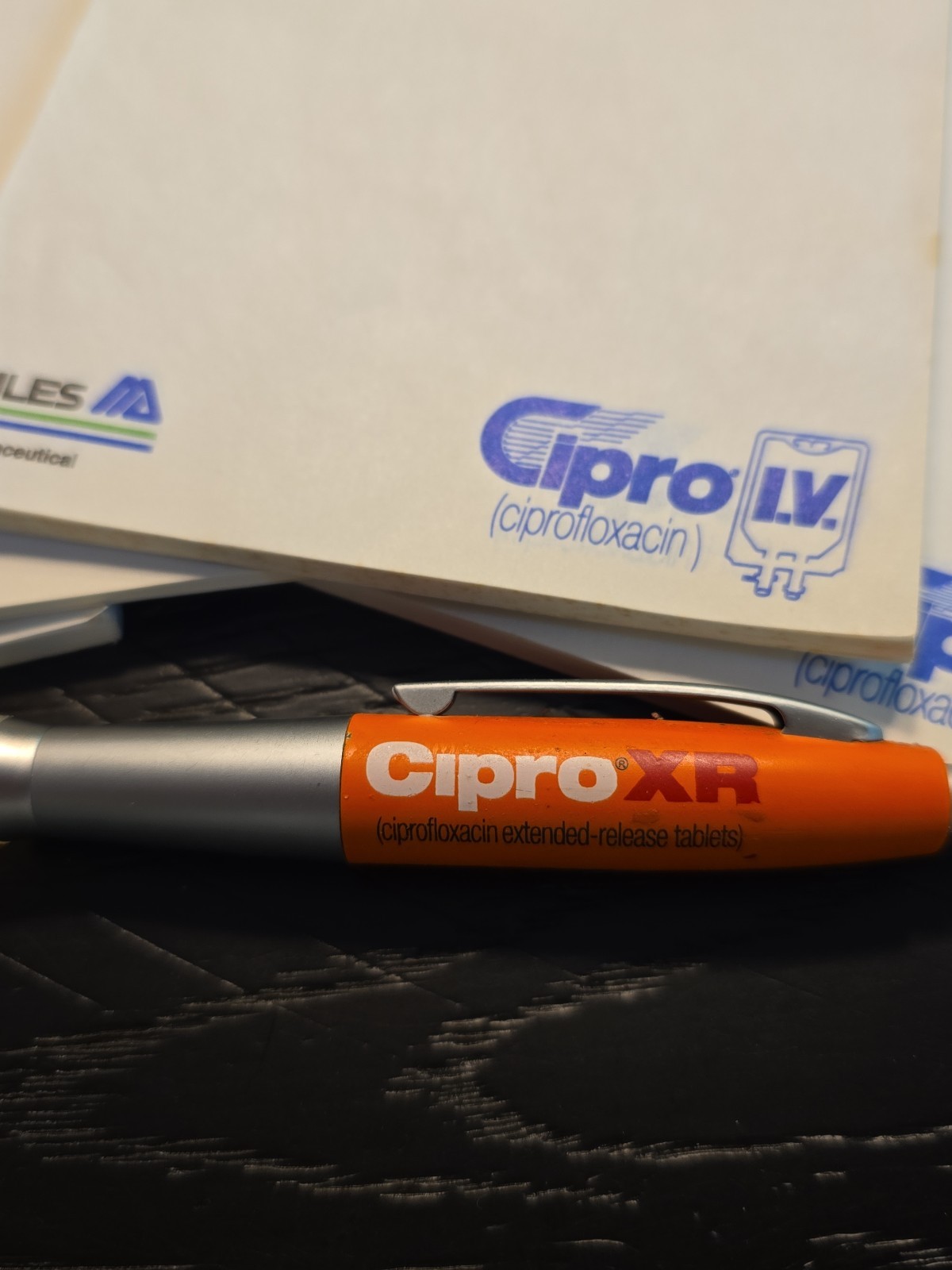 Cipro Pharmaceutical Drug Rep Pen And Note Pads Vintage Metal Pen