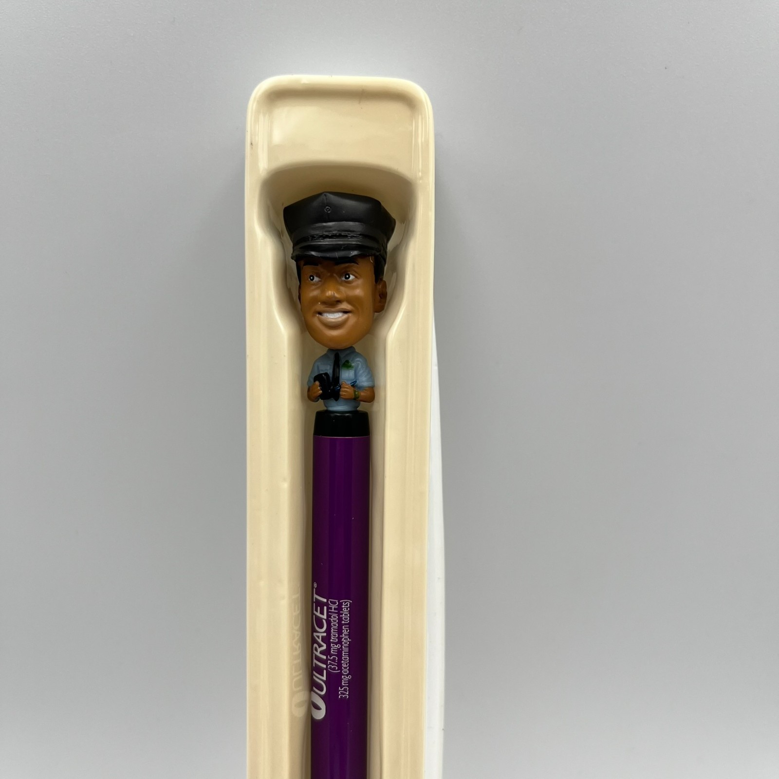 Ultracet Pharmaceutical/Drug Rep Purple Twist Pens Policeman Bobblehead LOT OF 3