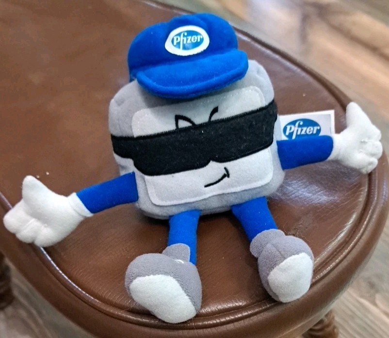 VTG Pfizer 7.5” Tracker Plush Advertising Drug Rep Pharma Stuffed Pfizer