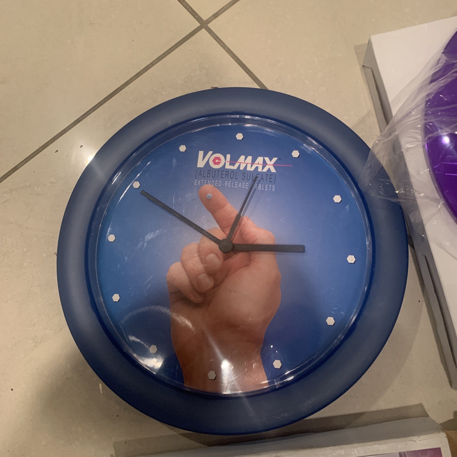 (1)Vintage Pharma Drug Rep Clock Volmax, Advair, Synthroid, Ditropan Choose One
