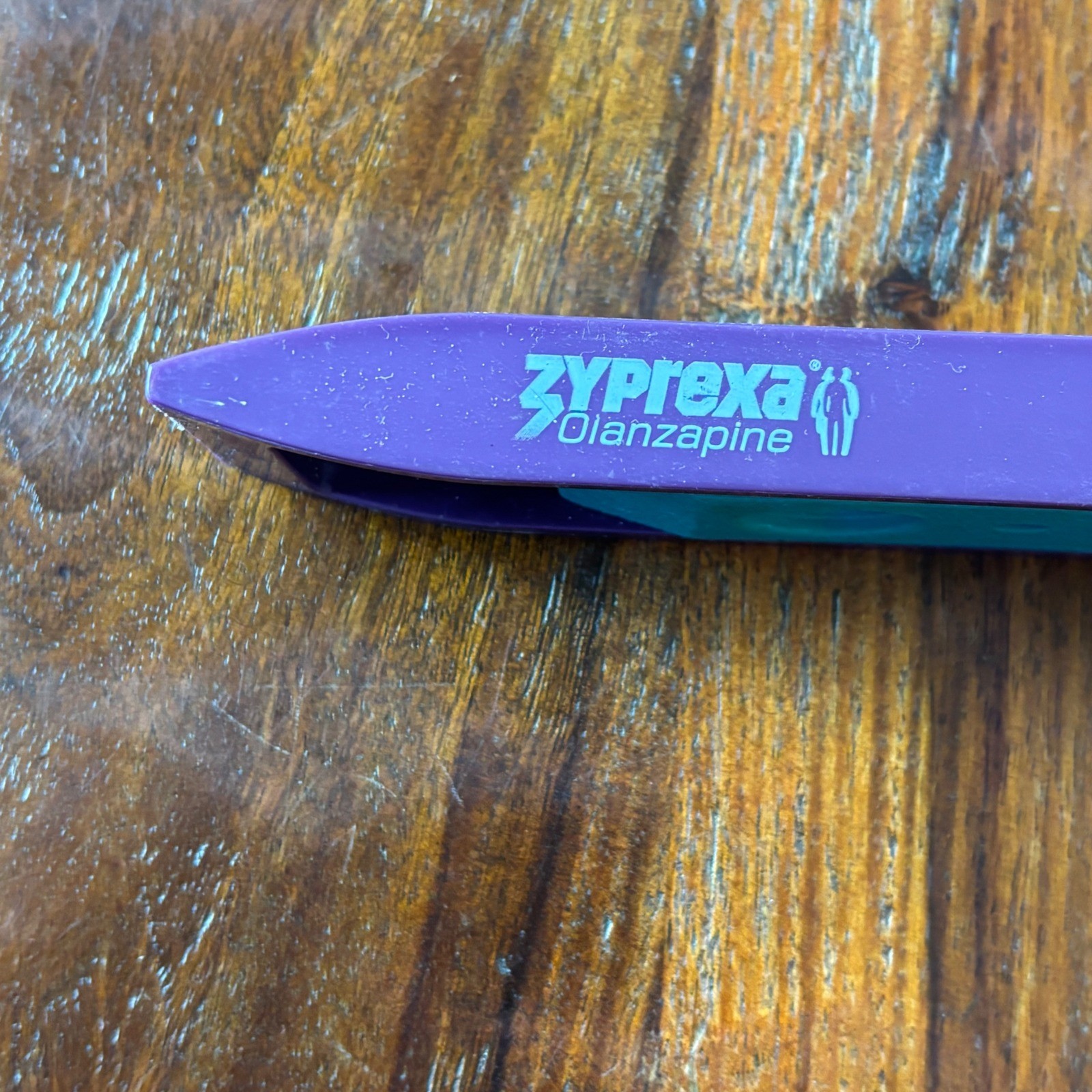 Vintage Zyprexa Olanzapine Pharma Promo Magnetic Level Purple Teal Rare Collect