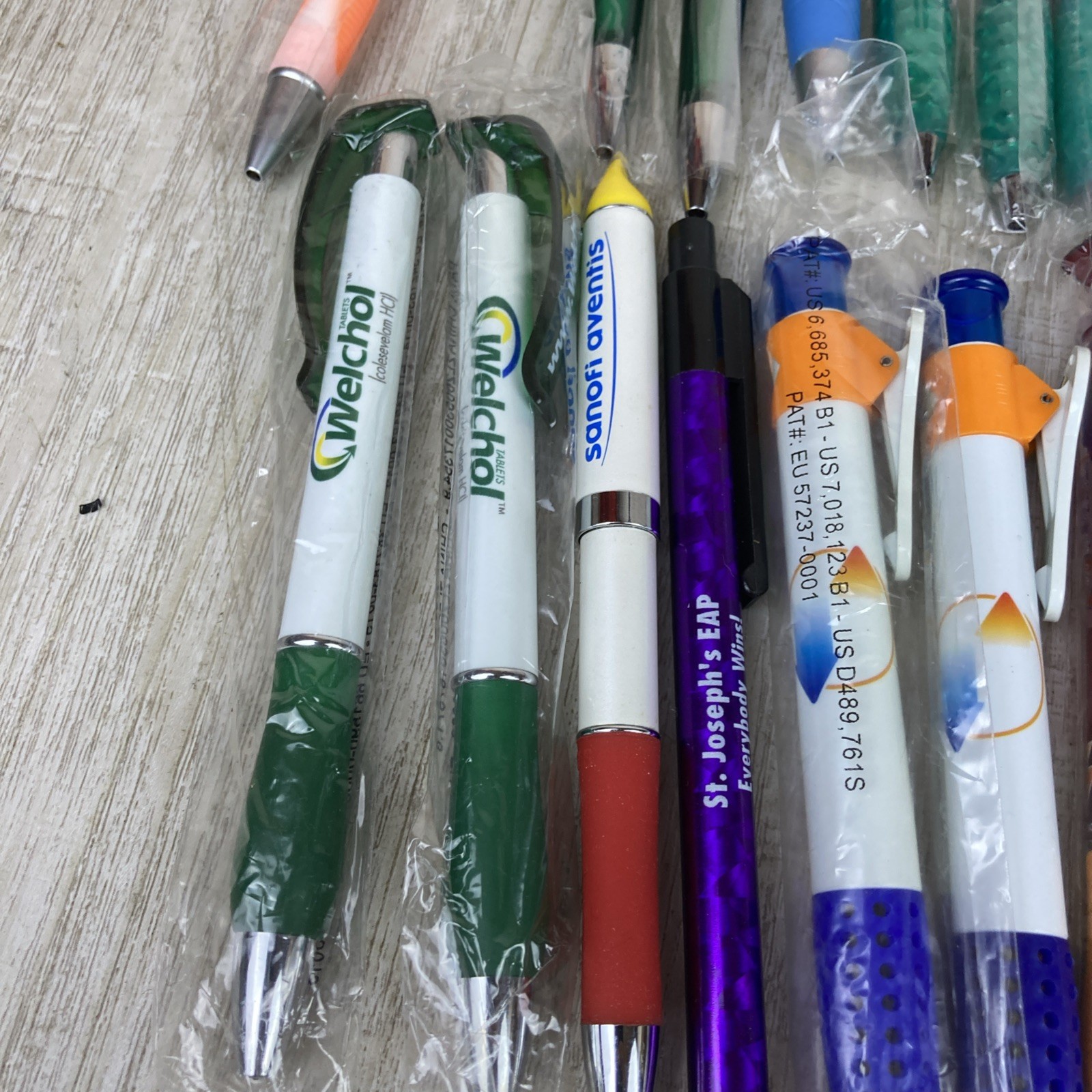 Lot of 52 Metal and Plastic Pharmaceutical Drug Rep Pens Medical Collectibles