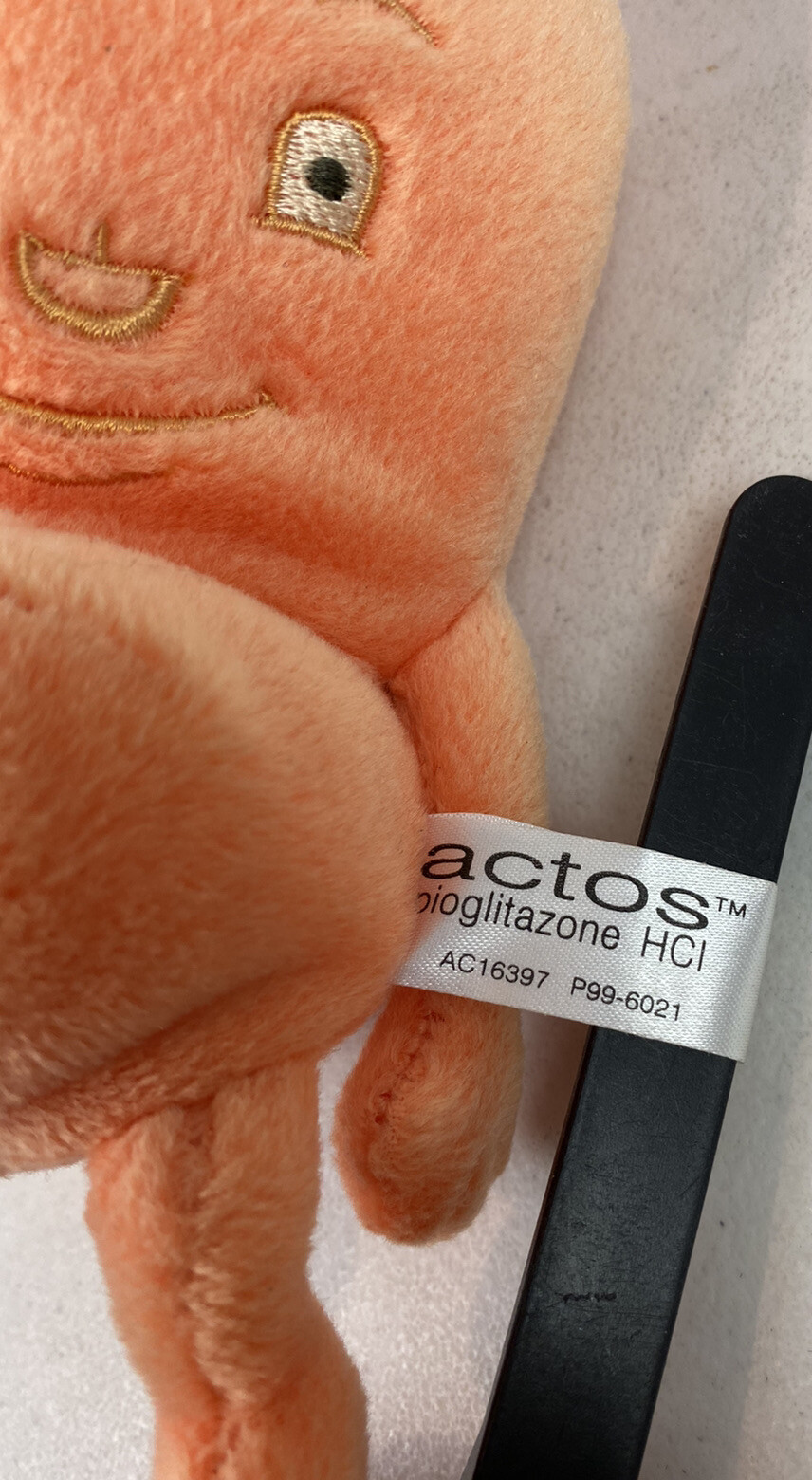 ACTOS PIOGLITAZONE 7″ Plush Beanie STOMACH Medical Advertising Rep Diet #22H