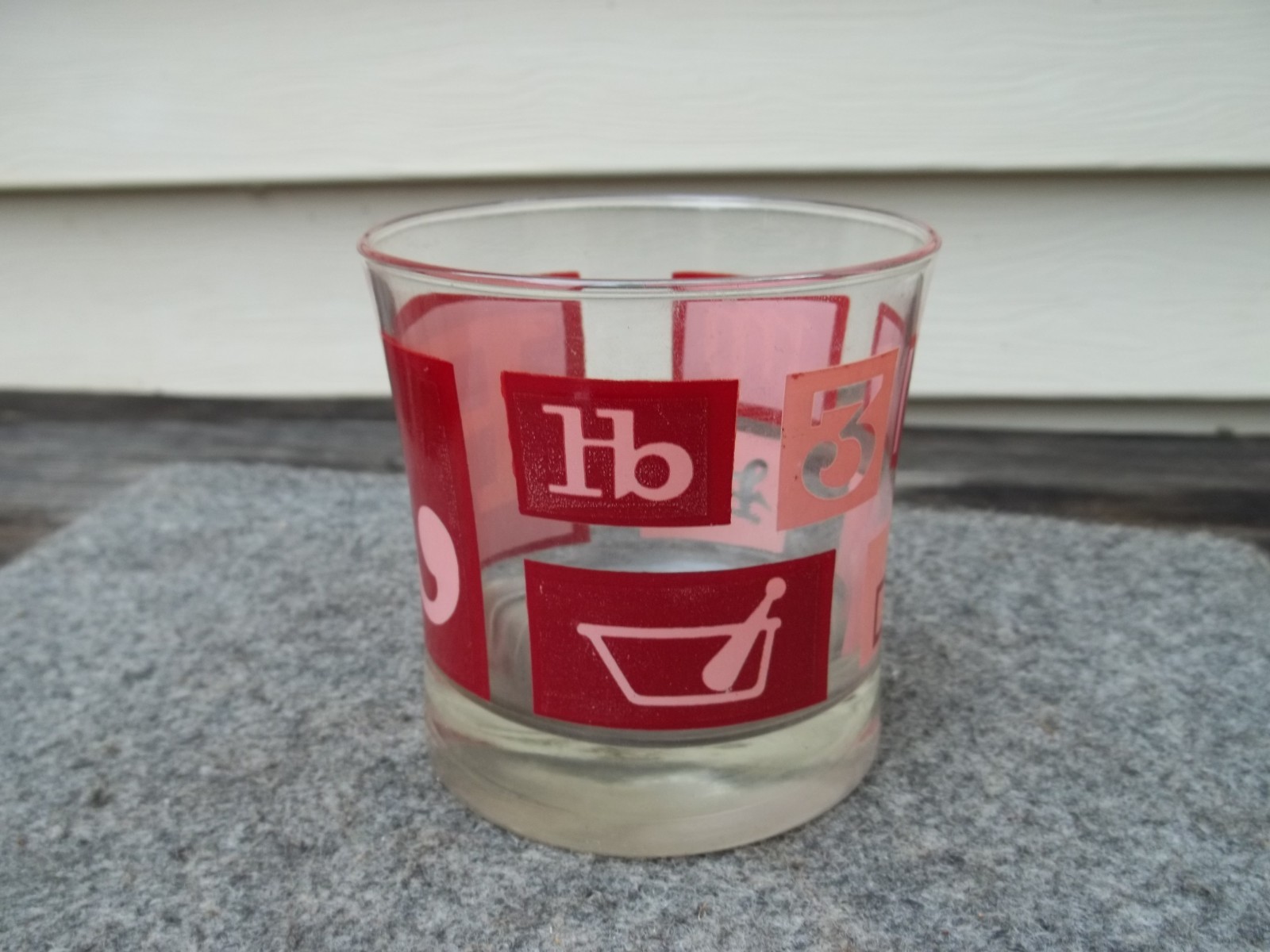 Vintage MCM 1960s RX Tumbler Apothecary Pharmacy Drinking Bar Glass Pharmacist