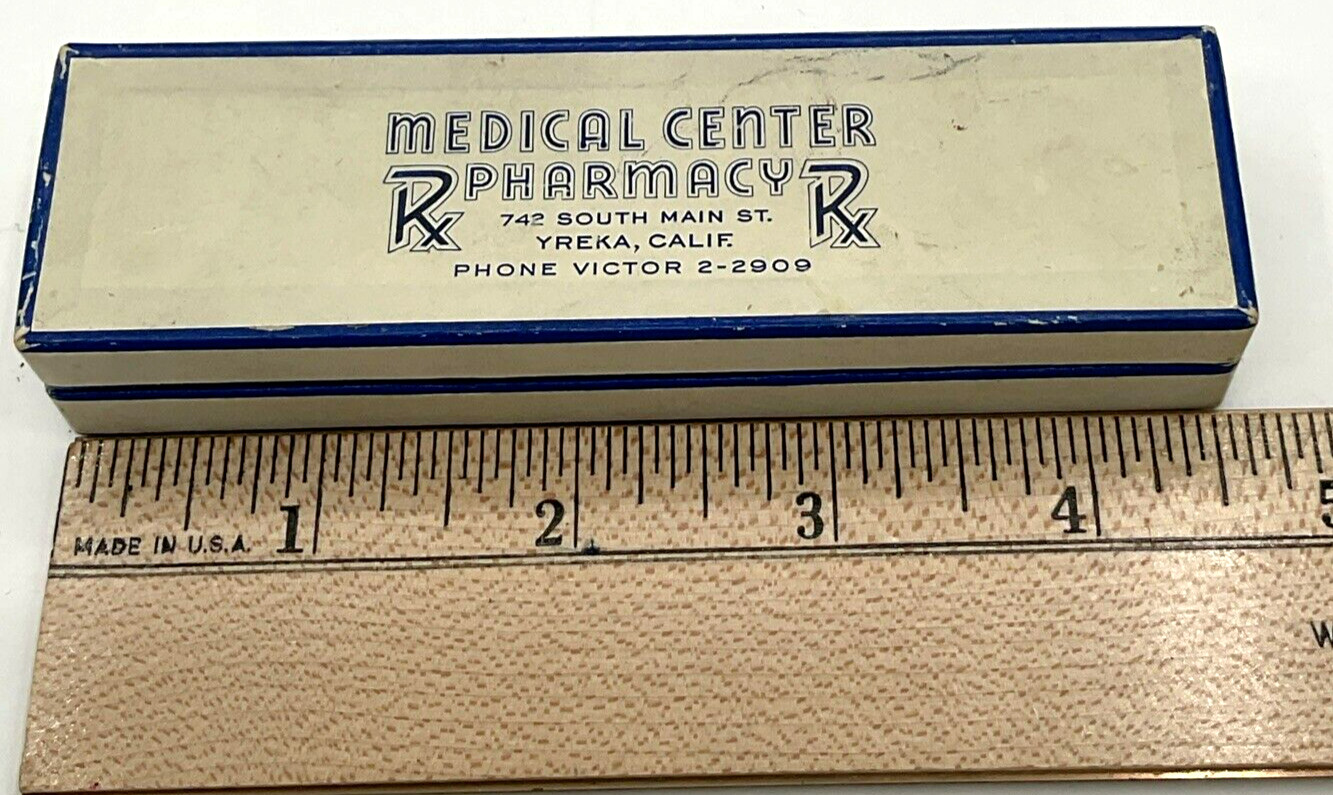 Vintage Medical Center Pharmacy Rx Box Yreka California EMPTY Cardboard Box